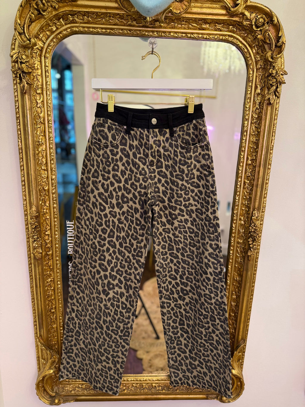Lainey Leopard Straight Leg Jeans | Plus Size Jeans