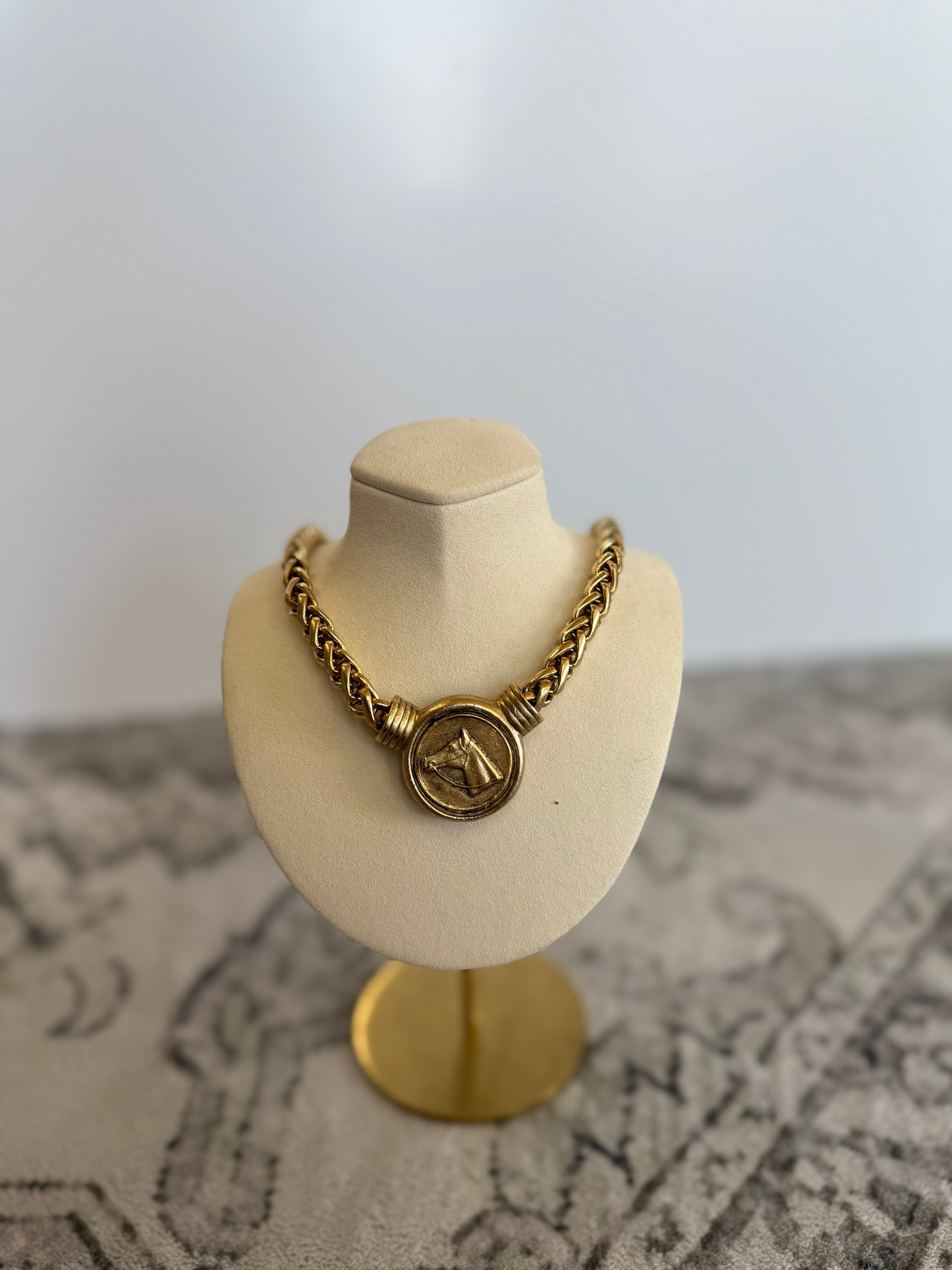 Roman Stallion Vintage Coin Necklace