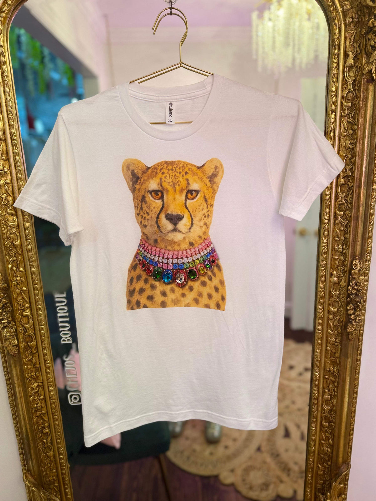 All Blinged Out Jeweled Animal Collar Tee