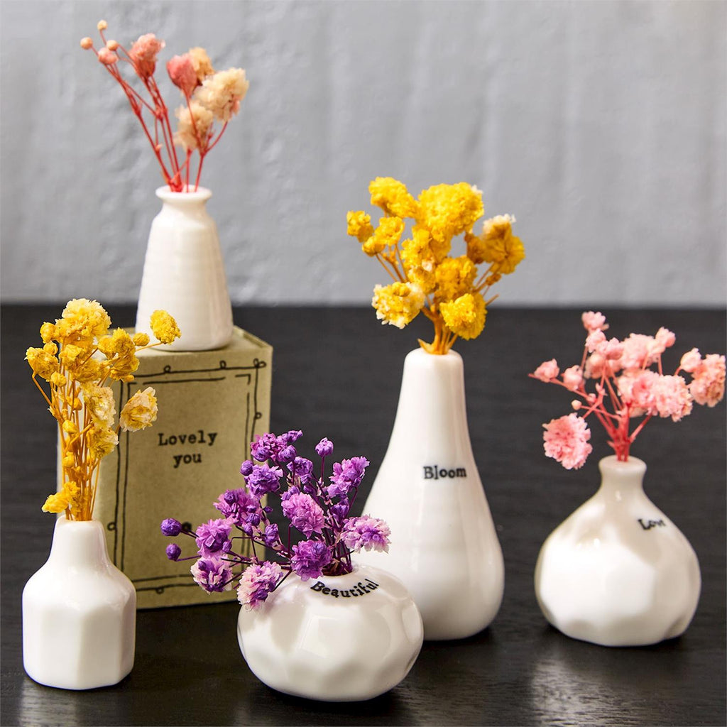 Lovely Flowers Porcelain Matchbox Vase