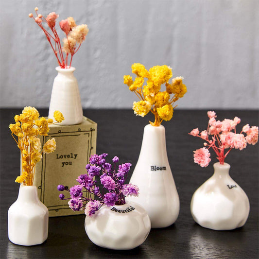Lovely Flowers Porcelain Matchbox Vase
