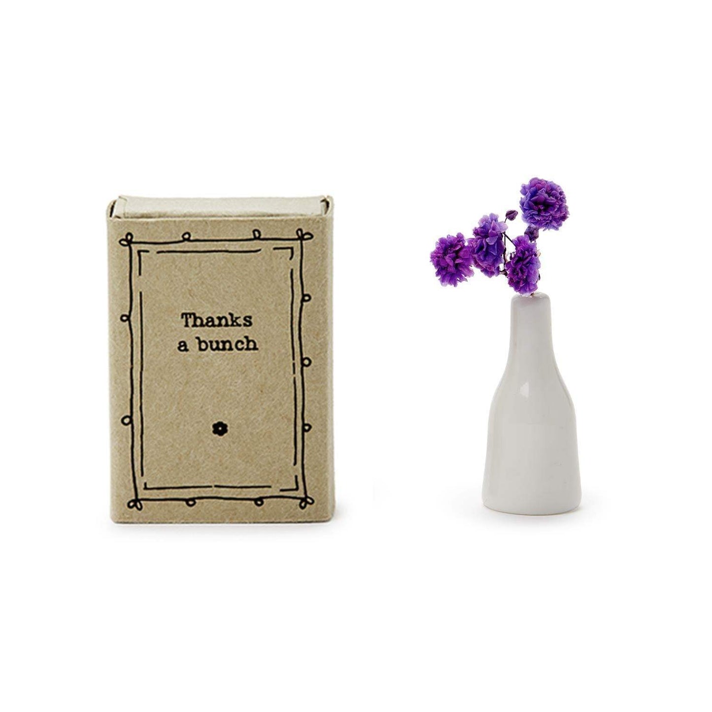 Lovely Flowers Porcelain Matchbox Vase