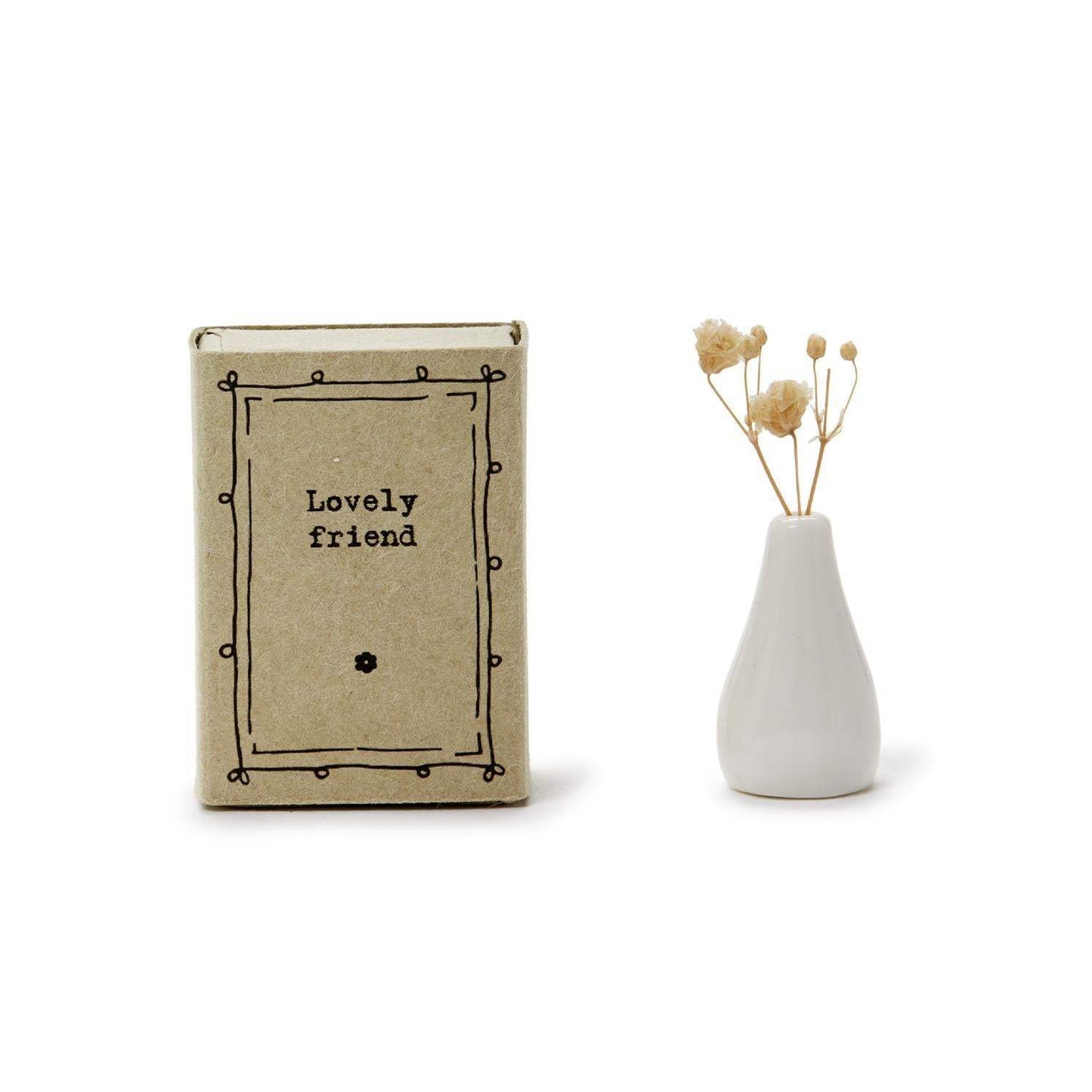 Lovely Flowers Porcelain Matchbox Vase