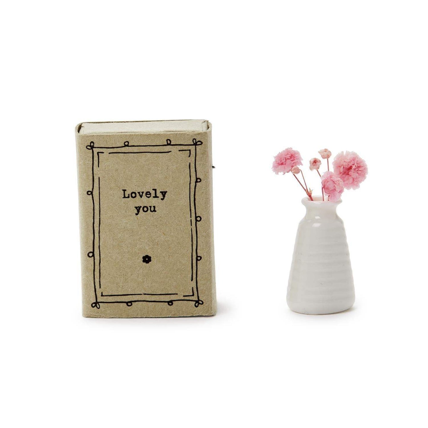 Lovely Flowers Porcelain Matchbox Vase