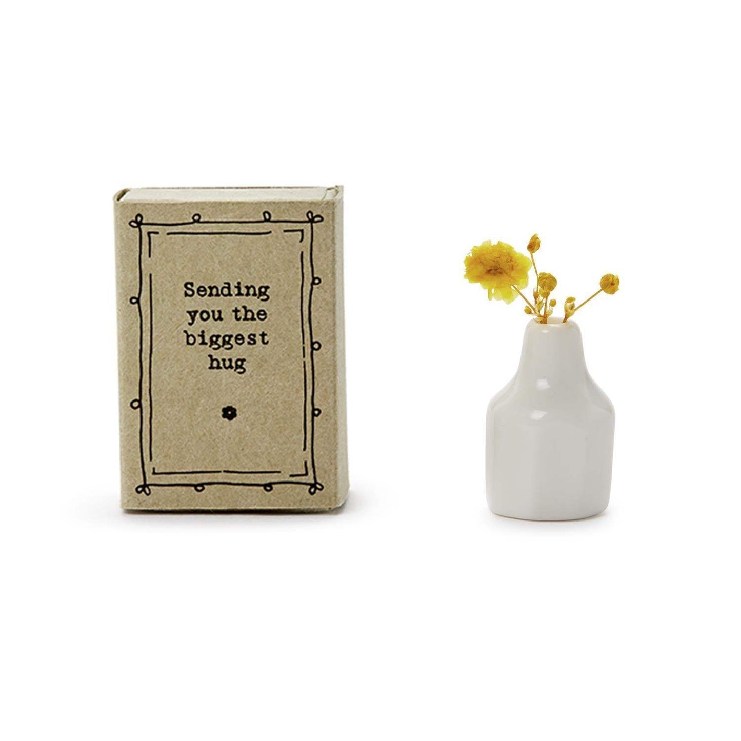Lovely Flowers Porcelain Matchbox Vase