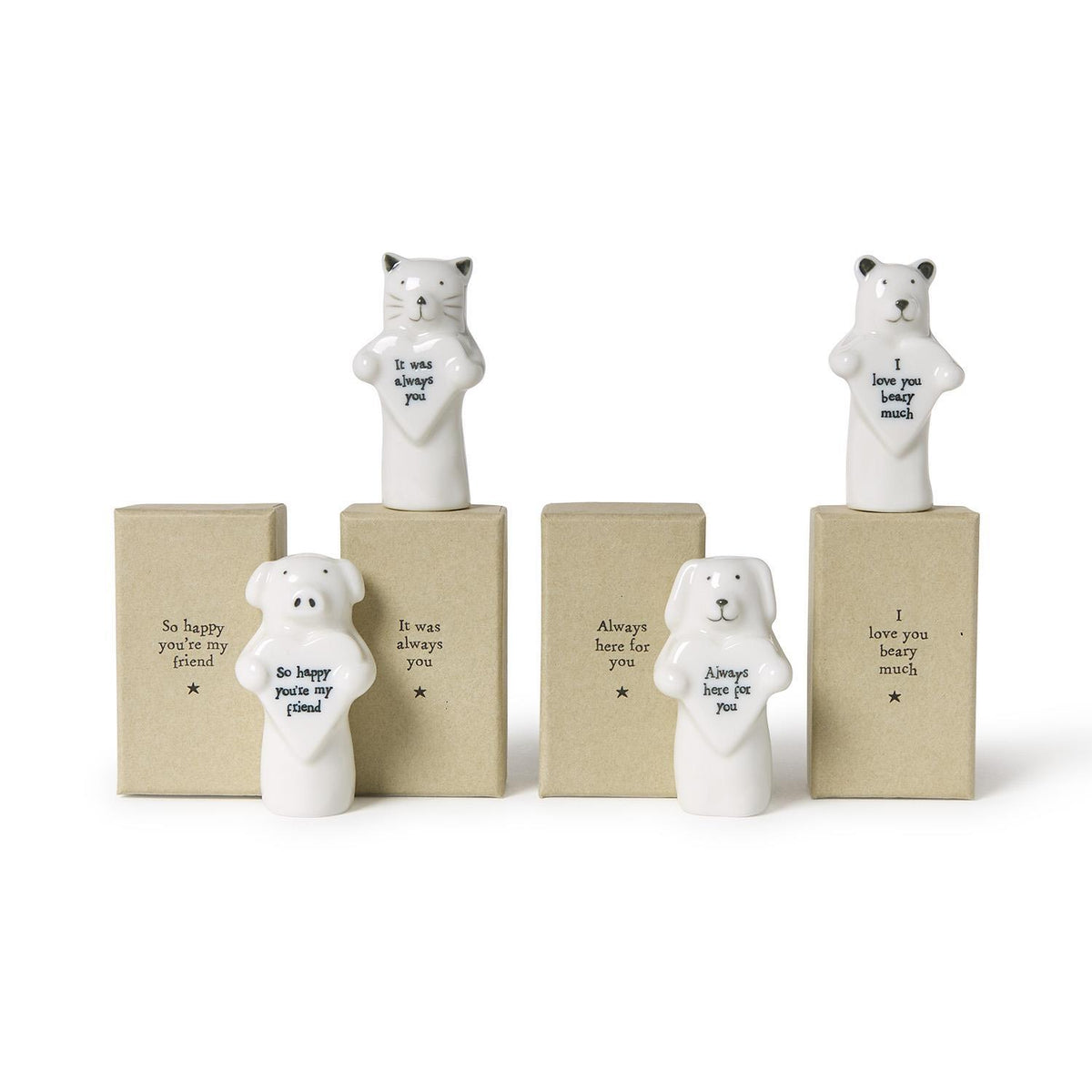 Porcelain Animal with Heart Figurine