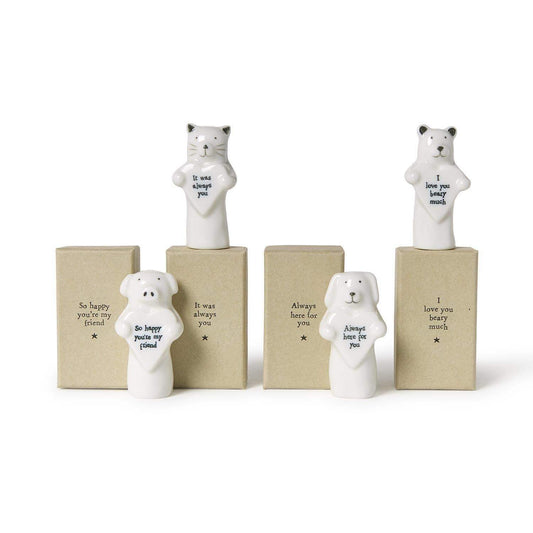 Porcelain Animal with Heart Figurine