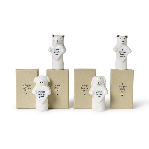 Porcelain Animal with Heart Figurine