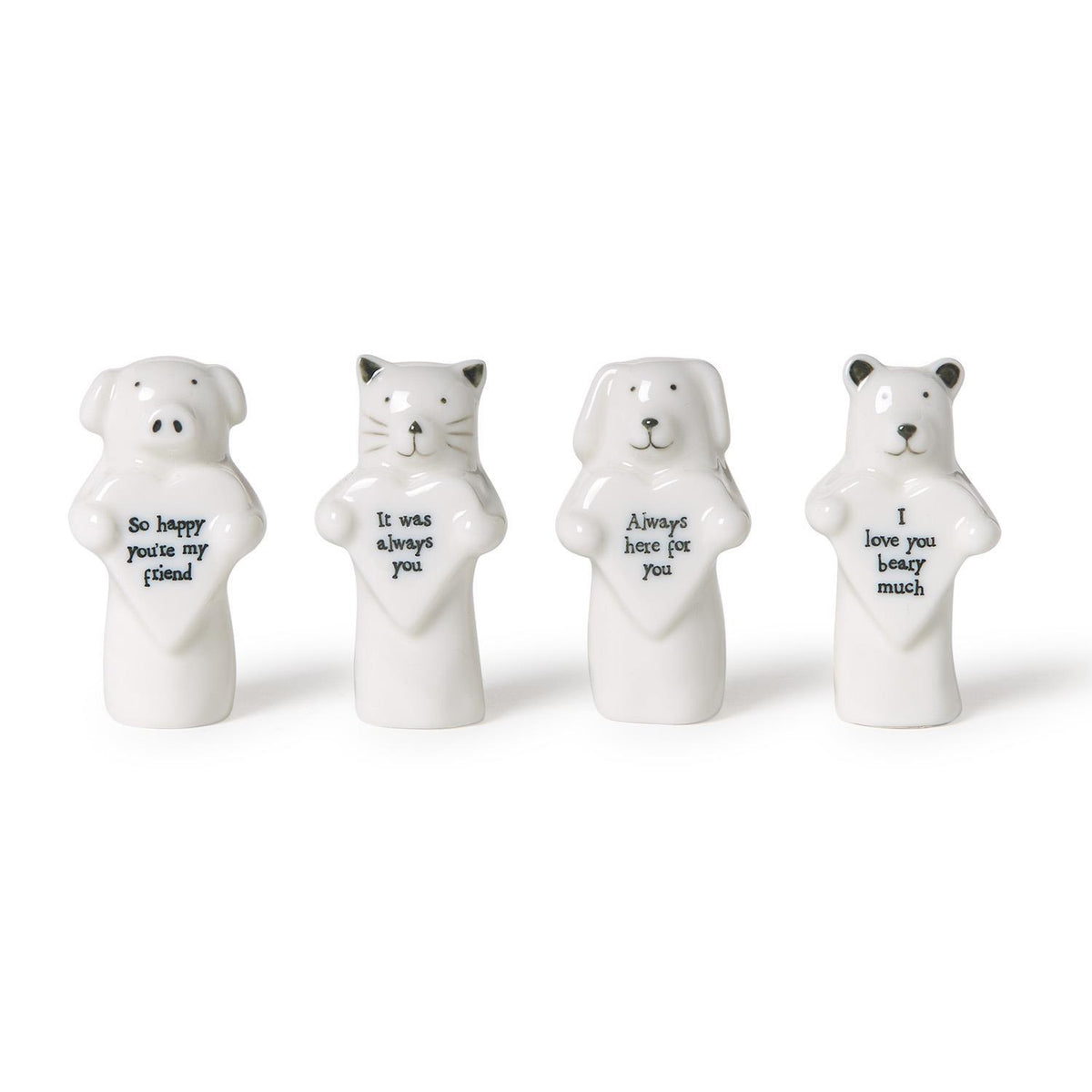 Porcelain Animal with Heart Figurine
