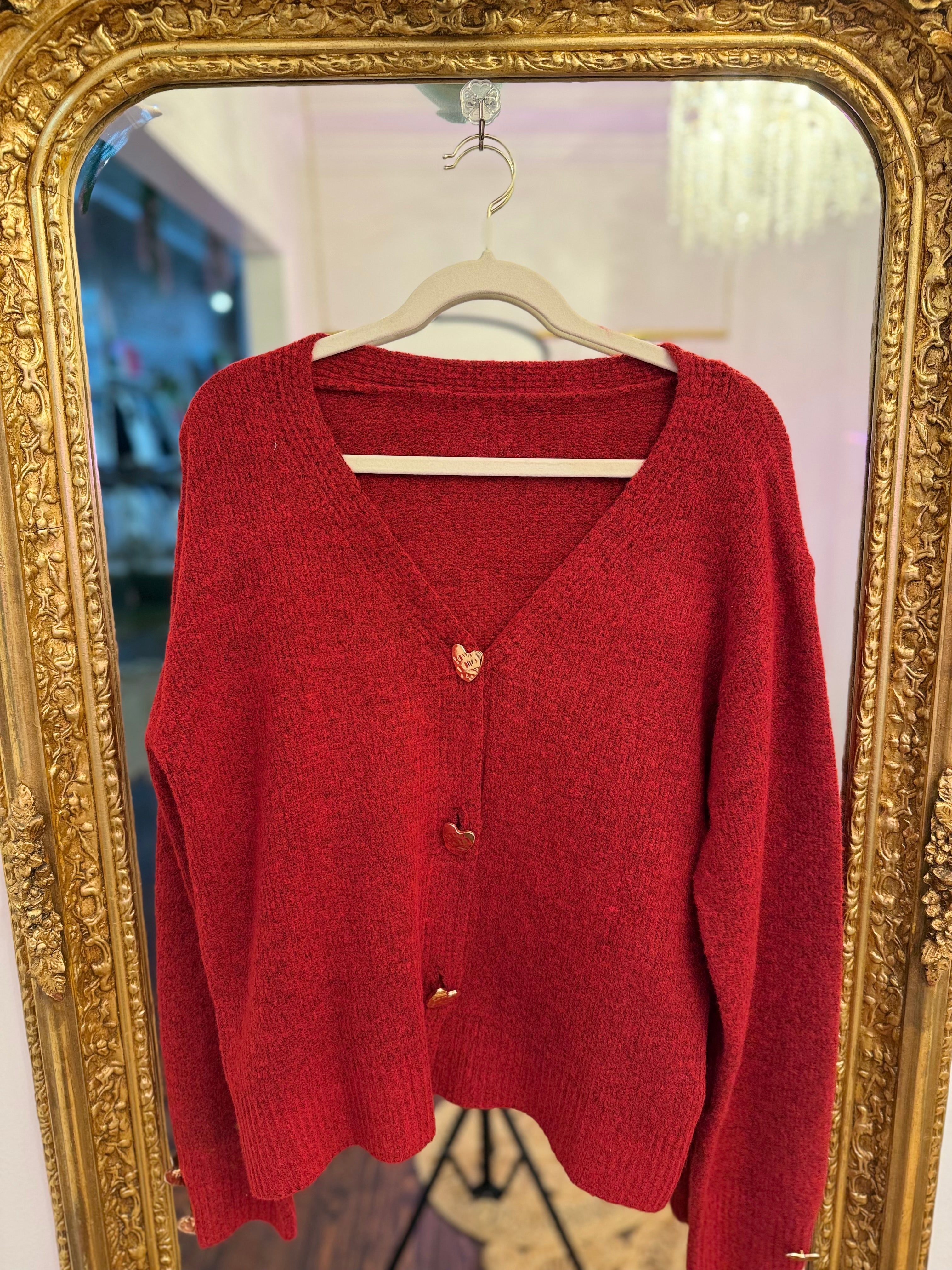 Daisy Heart Button Cardigan