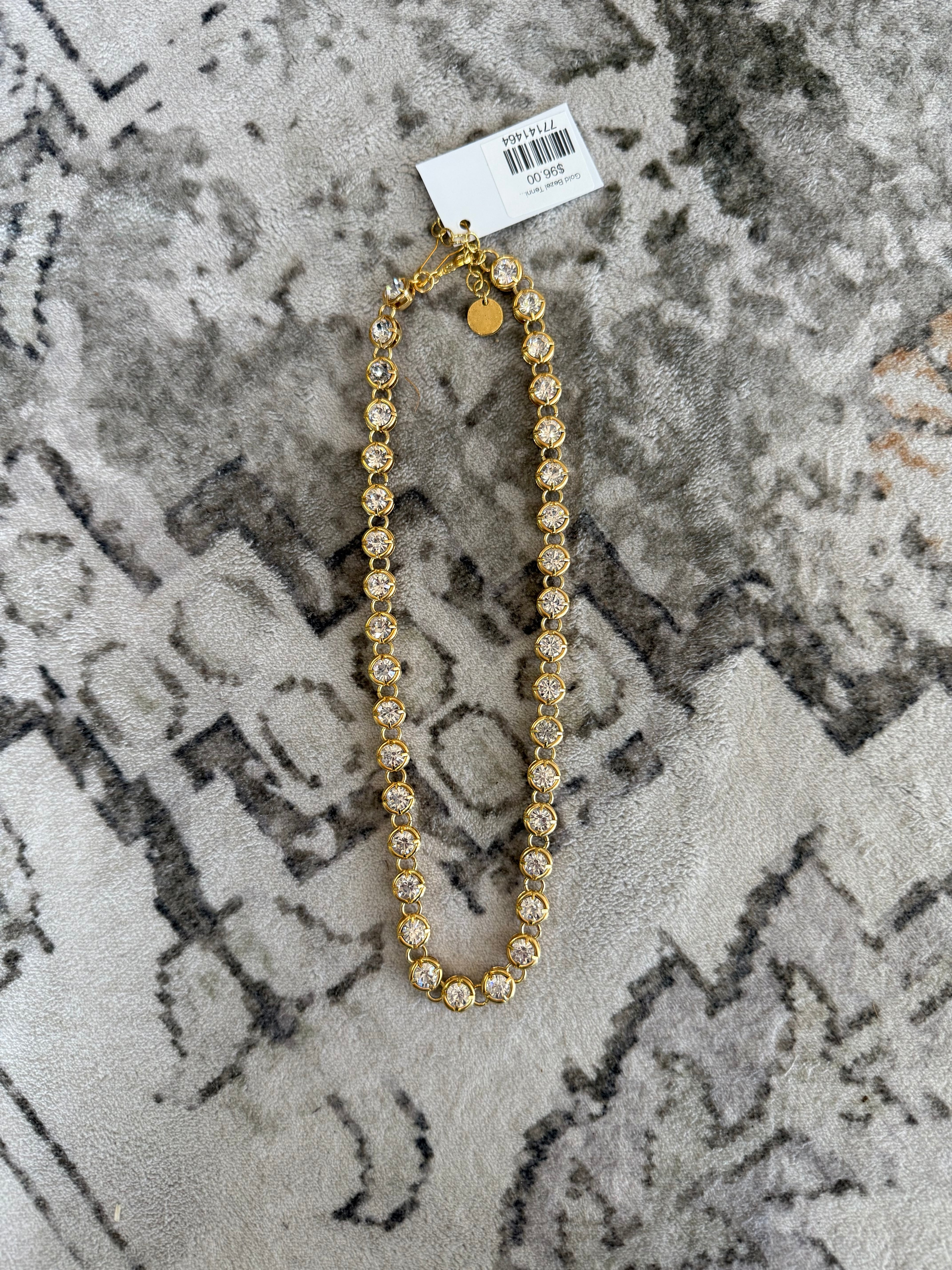 Gold Bezel Tennis Necklace