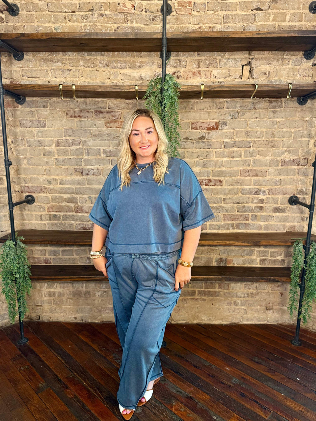 Mineral Washed Barrel Pant Set | PLUS SIZE AVAILABLE