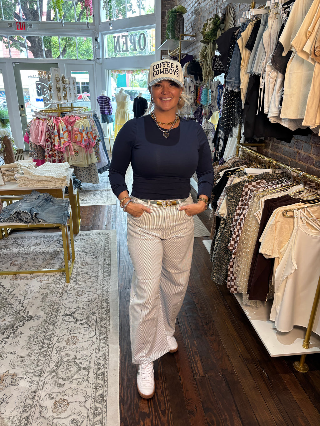 Easy Stripes Barrel Jeans