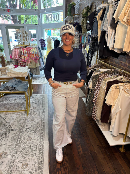 Easy Stripes Barrel Jeans