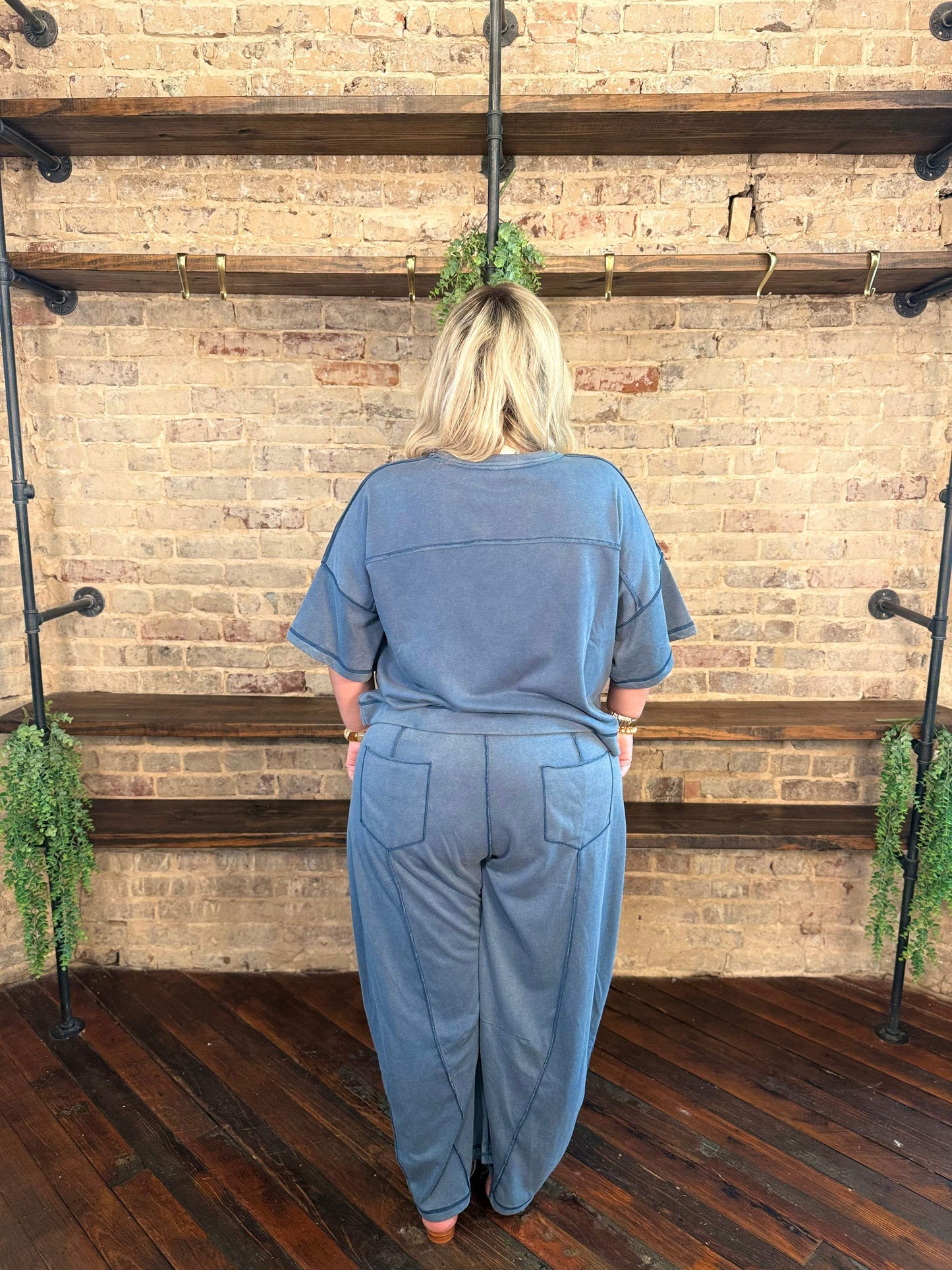 Mineral Washed Barrel Pant Set | PLUS SIZE AVAILABLE
