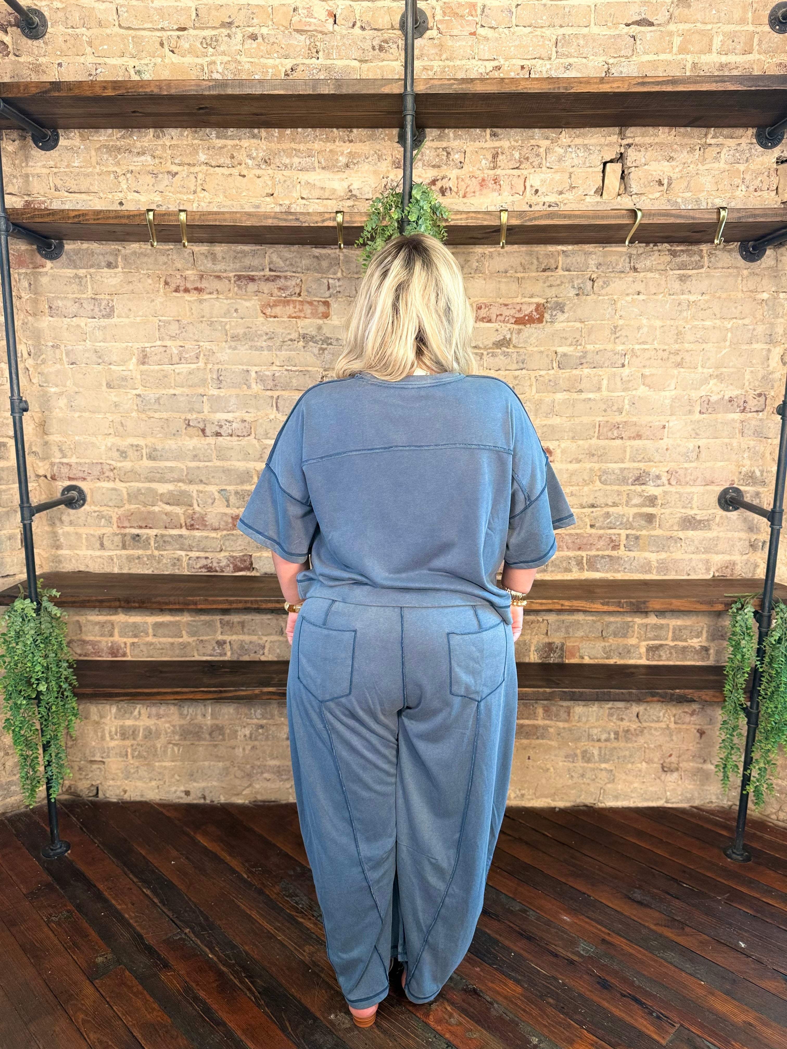 Mineral Washed Barrel Pant Set | PLUS SIZE AVAILABLE