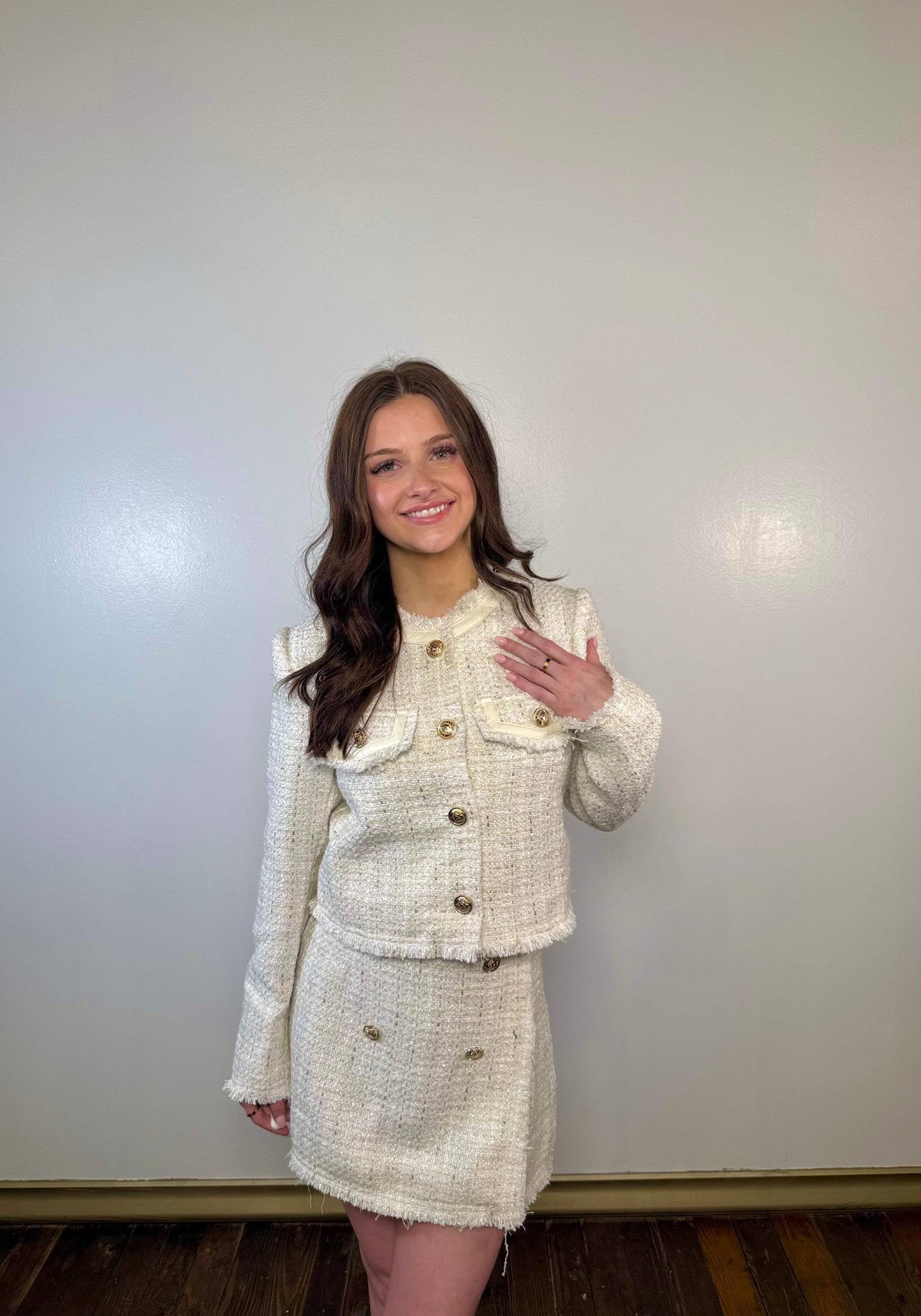 Hearth & Hall Textured Tweed Jacket Set