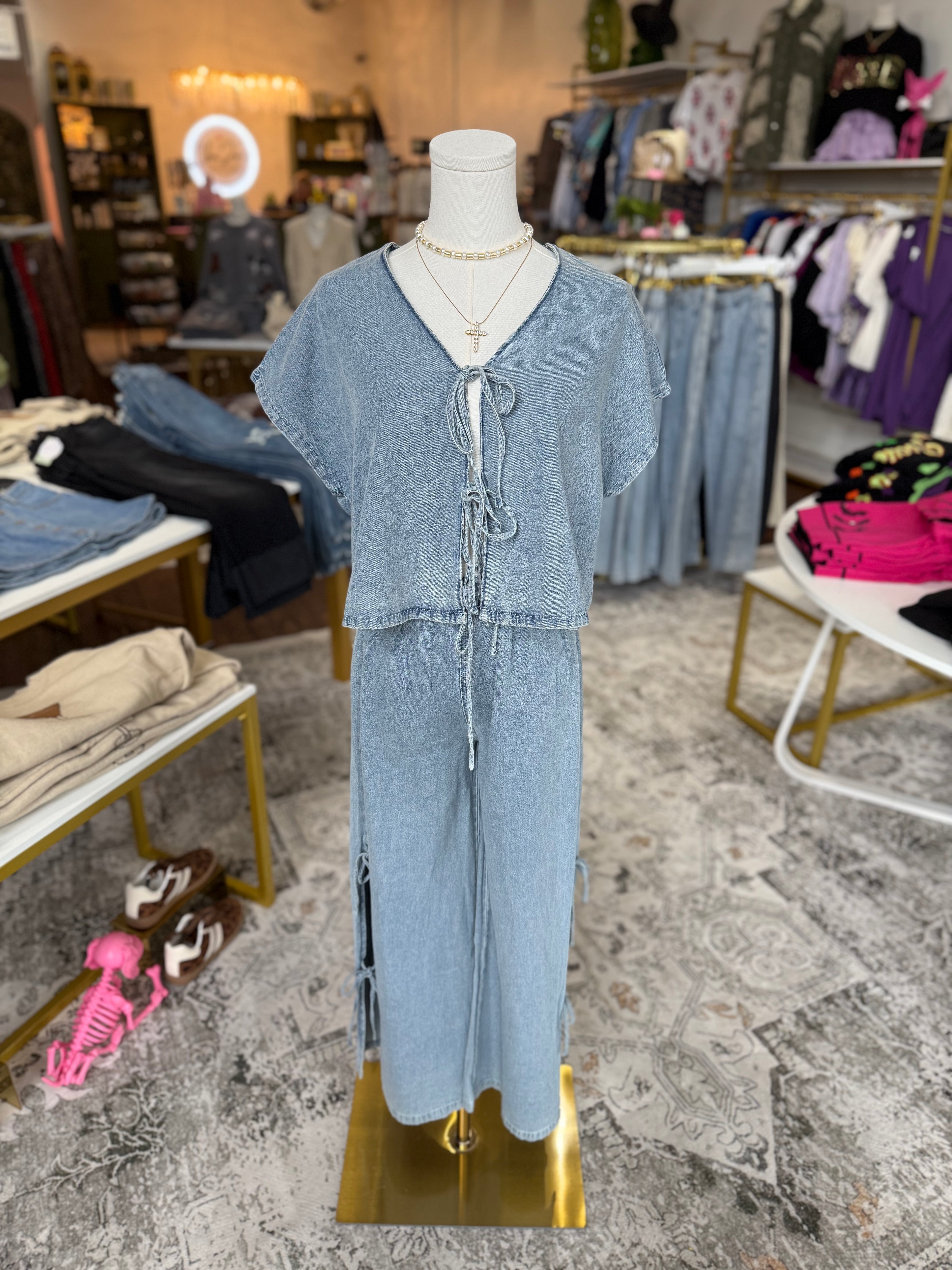 Driftwood Tie Denim Pants