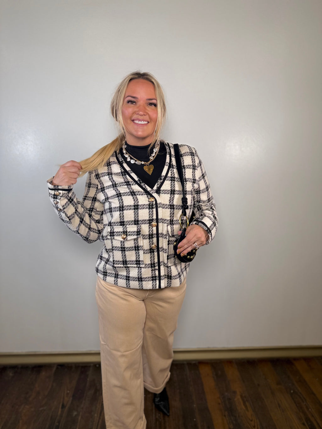 Plaid Checker Print Jacket