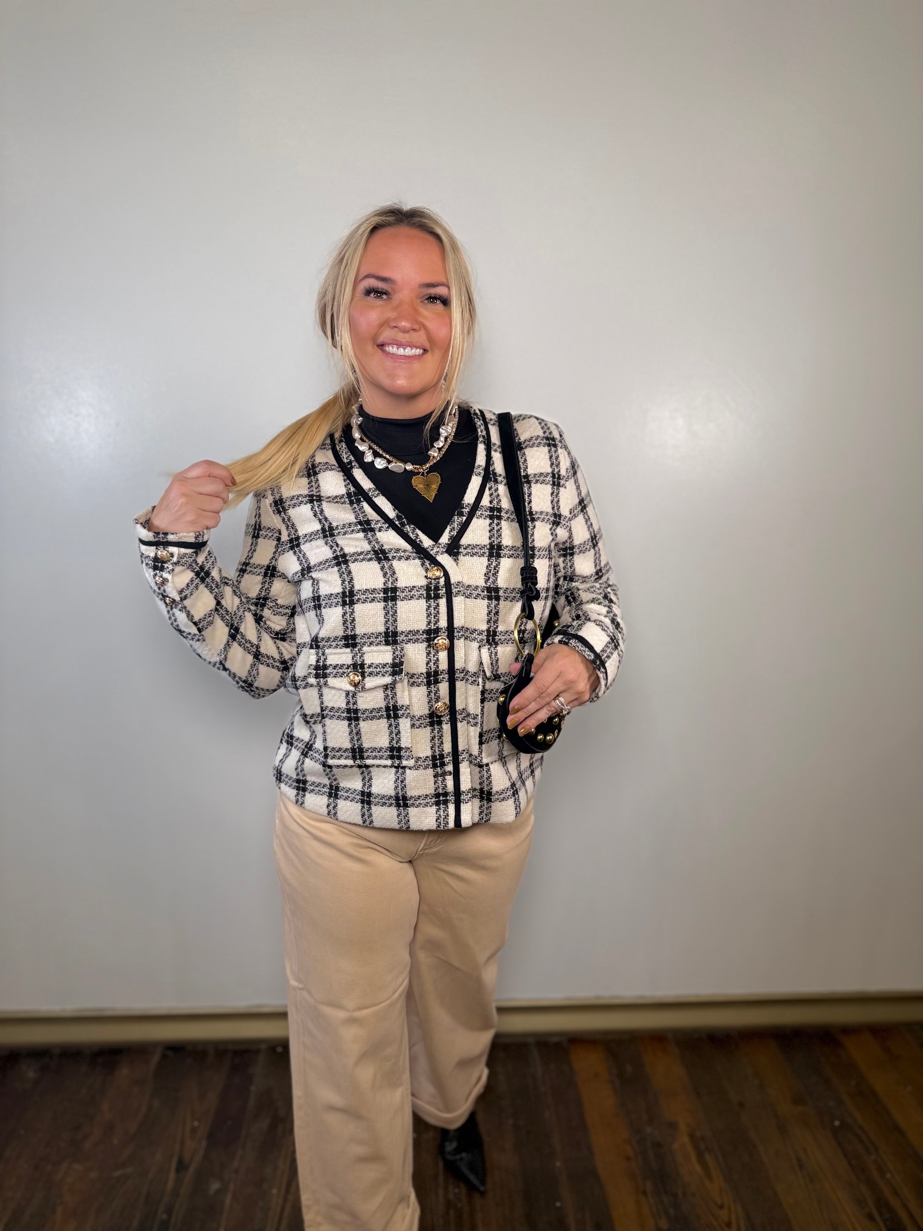 Plaid Checker Print Jacket