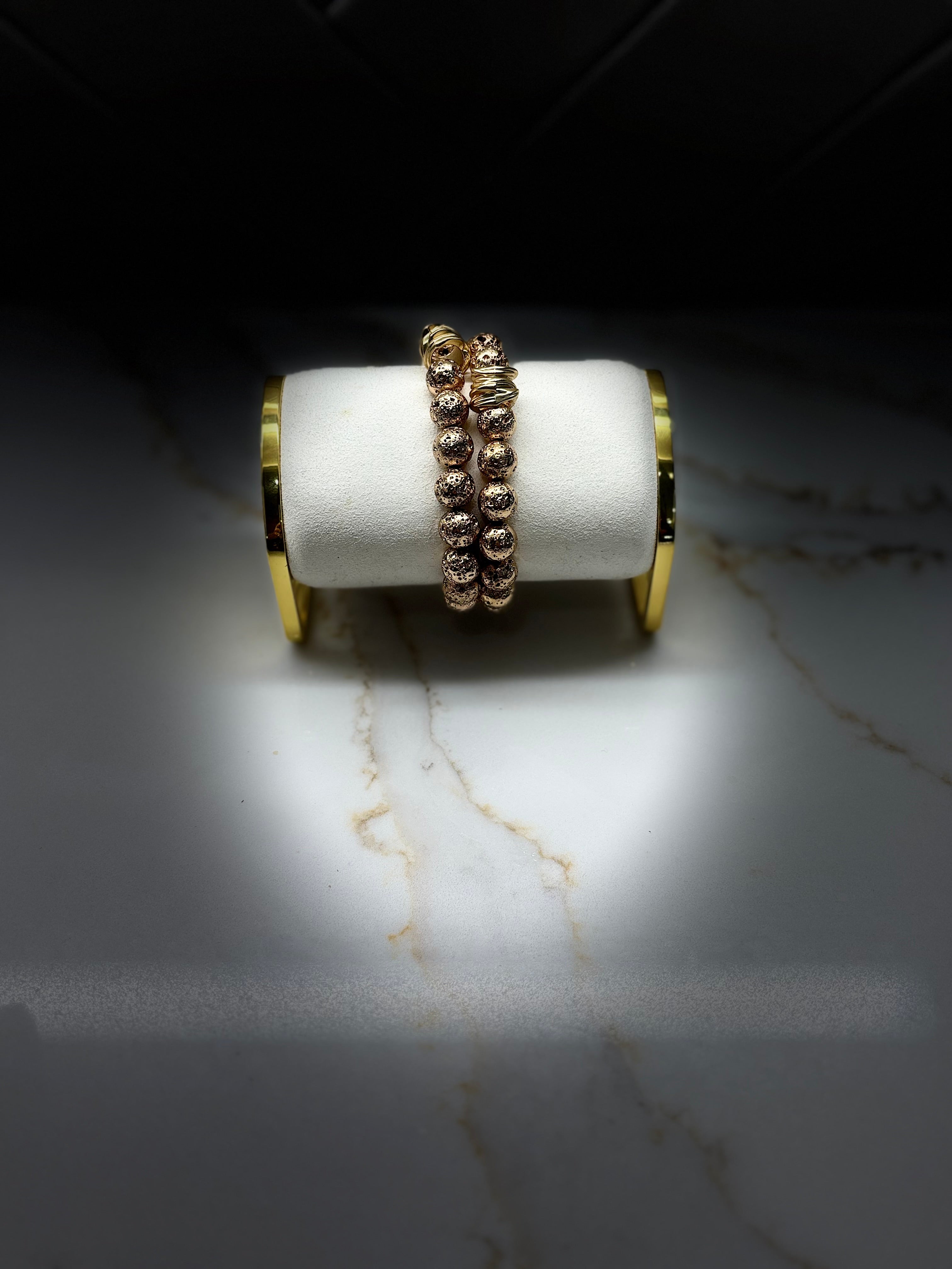 10 mm Gold Lava Stretch Bangle