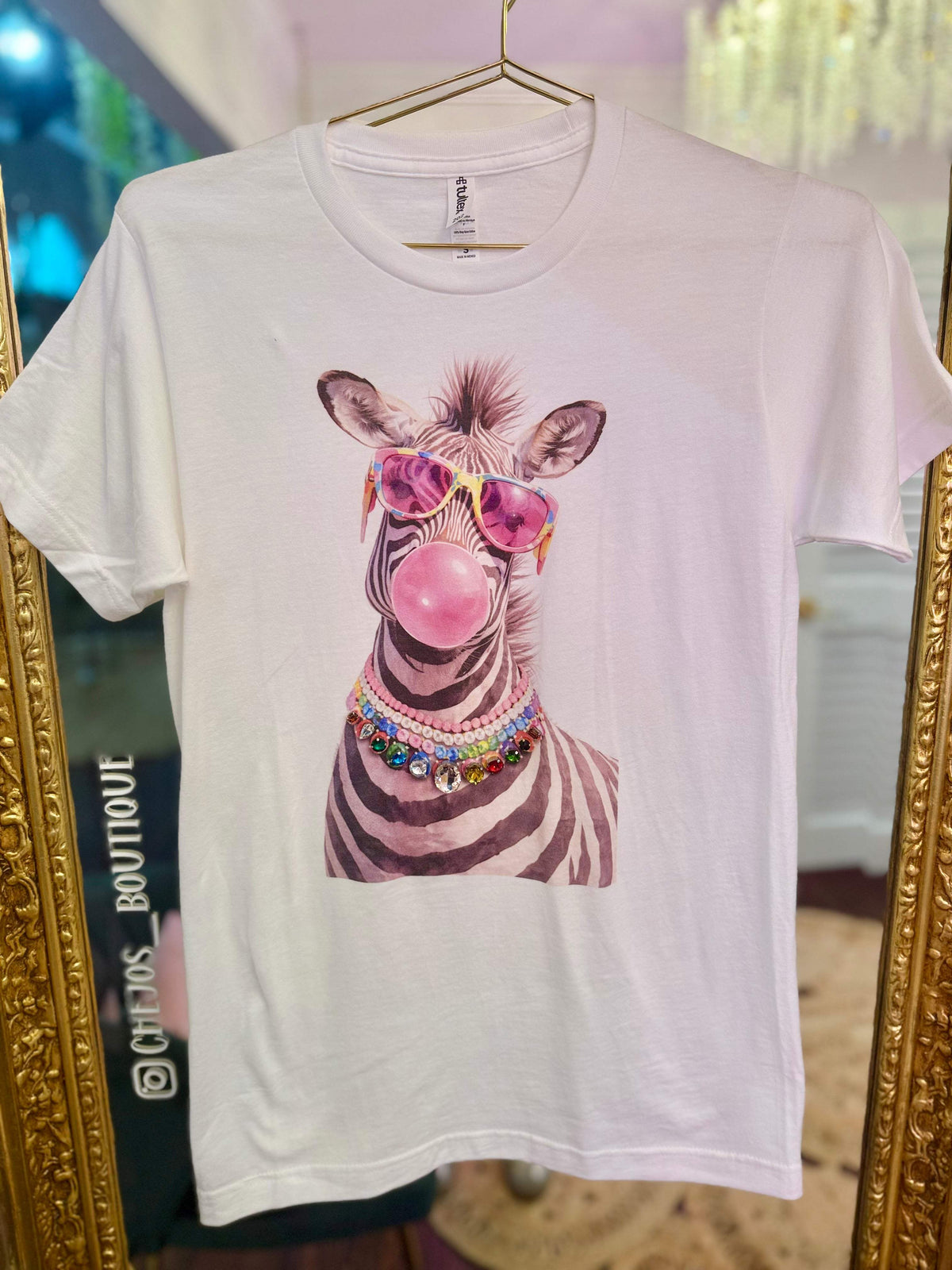 All Blinged Out Jeweled Animal Collar Tee