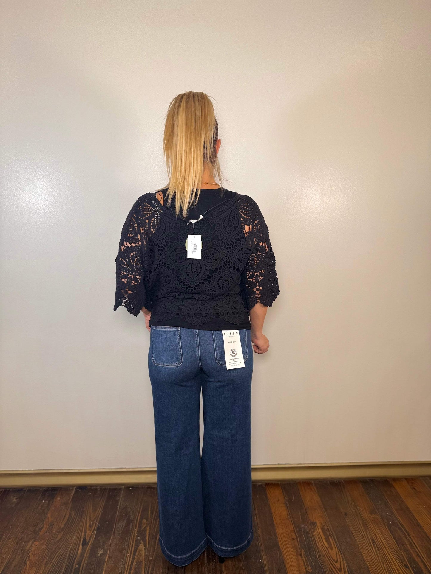 Mid Rise Fit Wide Leg Wide Hem Jeans | Risen Jeans | PLUS SIZE AVAILABLE