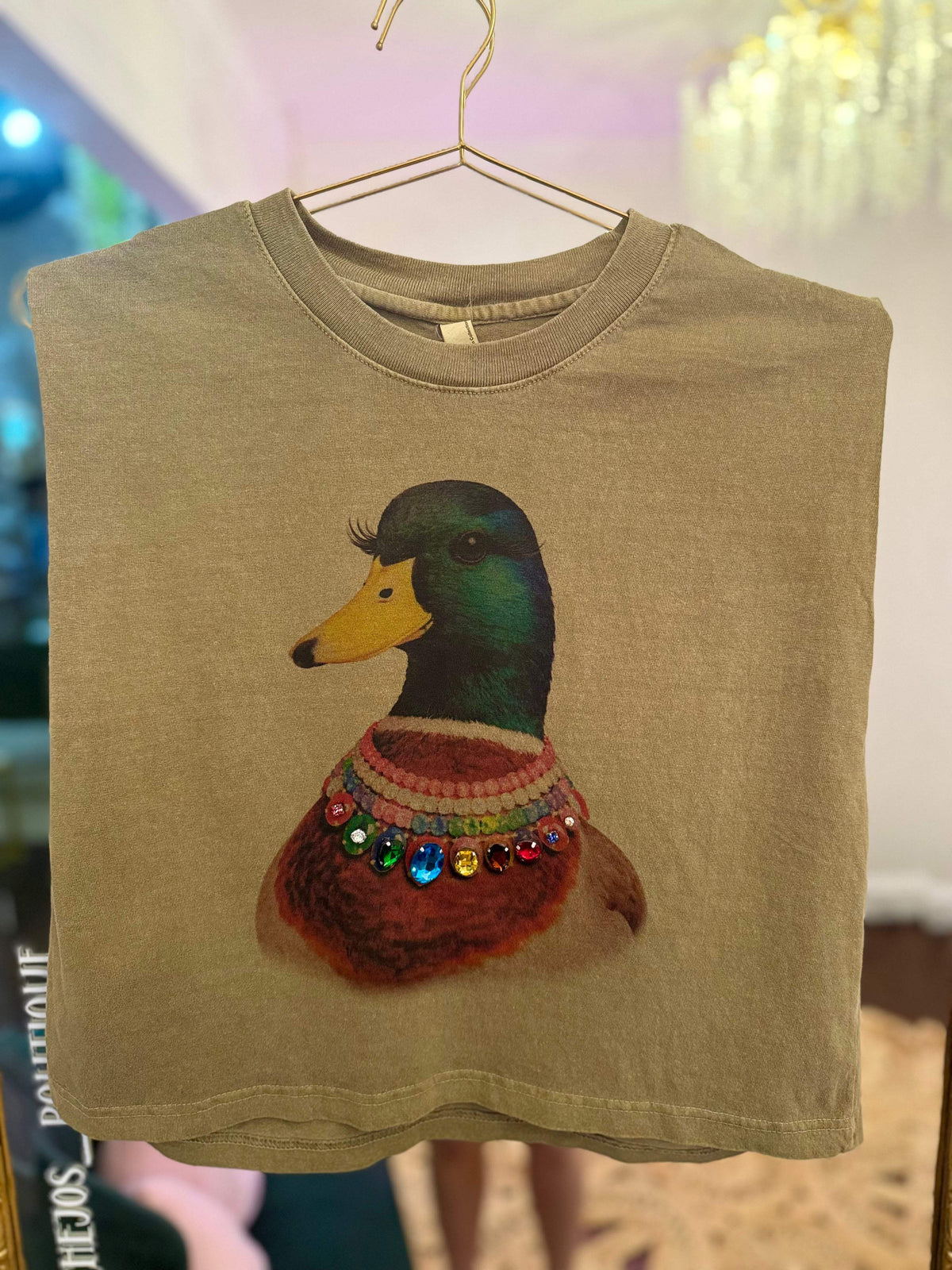 All Blinged Out Jeweled Animal Collar Tee