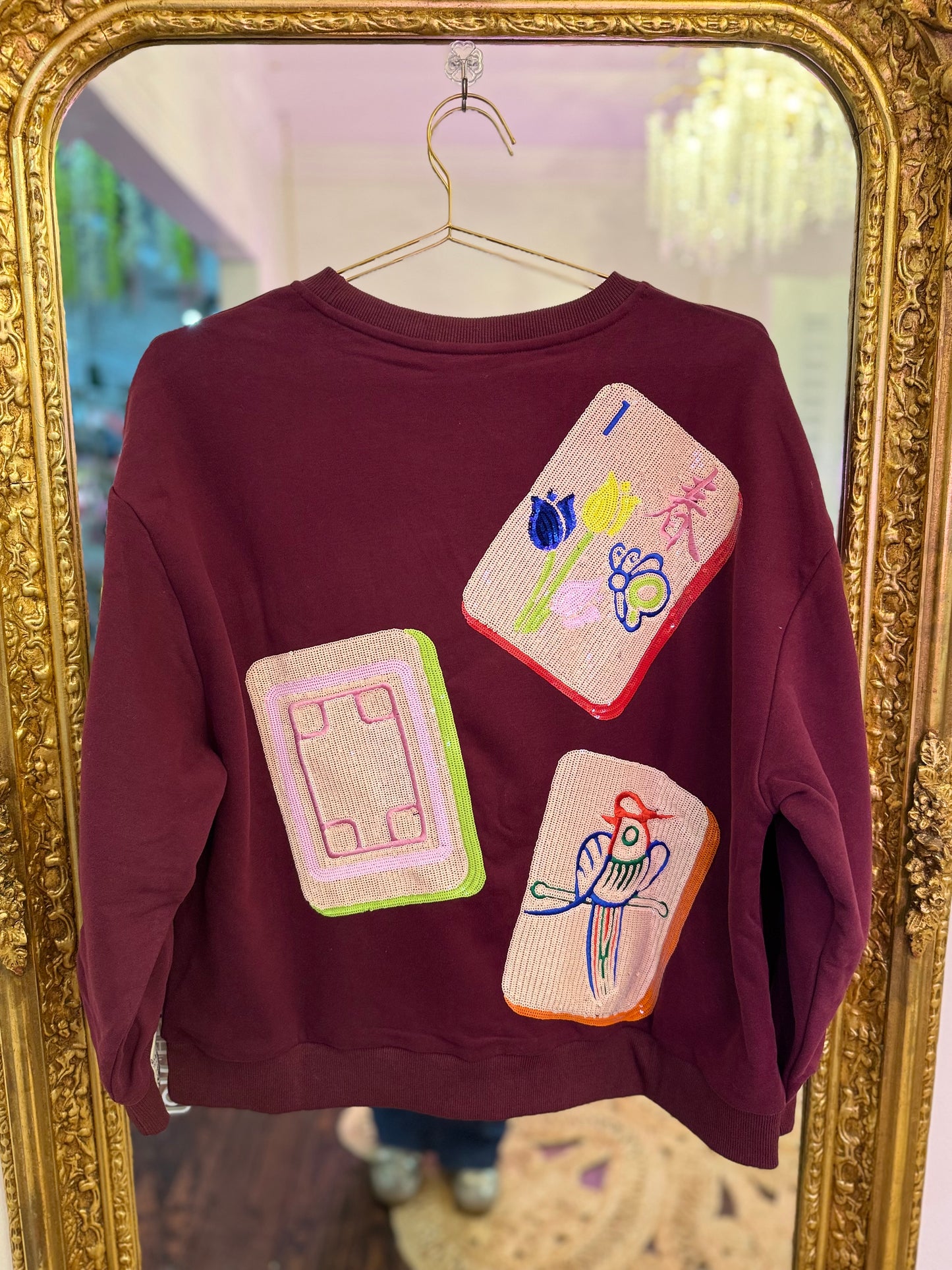 Plum Mahjong Tile Sweatshirt | Queen of Sparkles