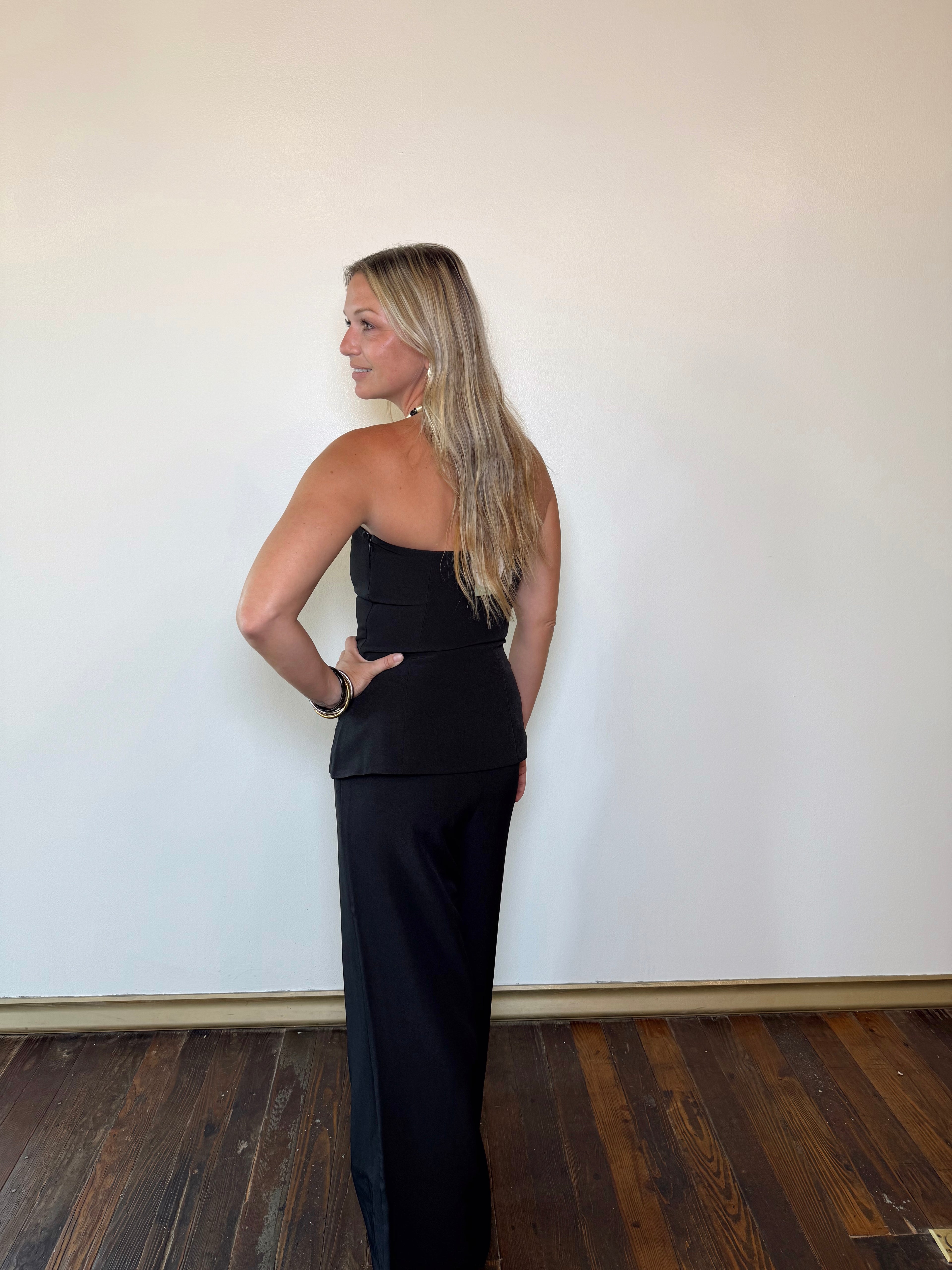 Sable Crepe Button Trouser Set