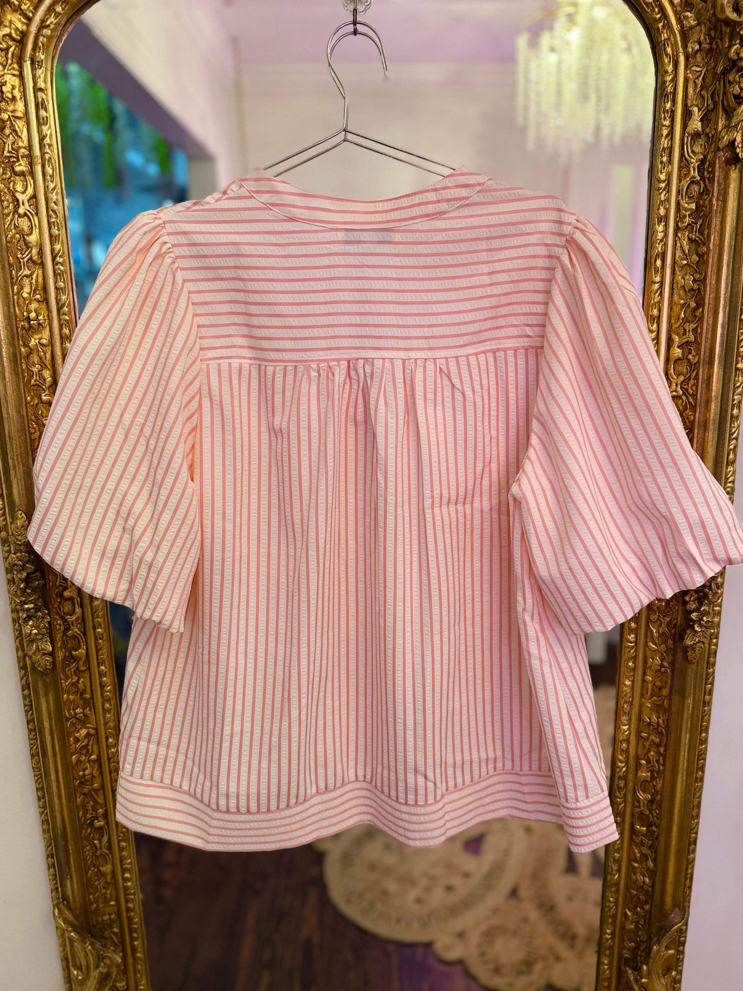 PLUS SIZE | Annabeth Striped Puff Sleeve Top