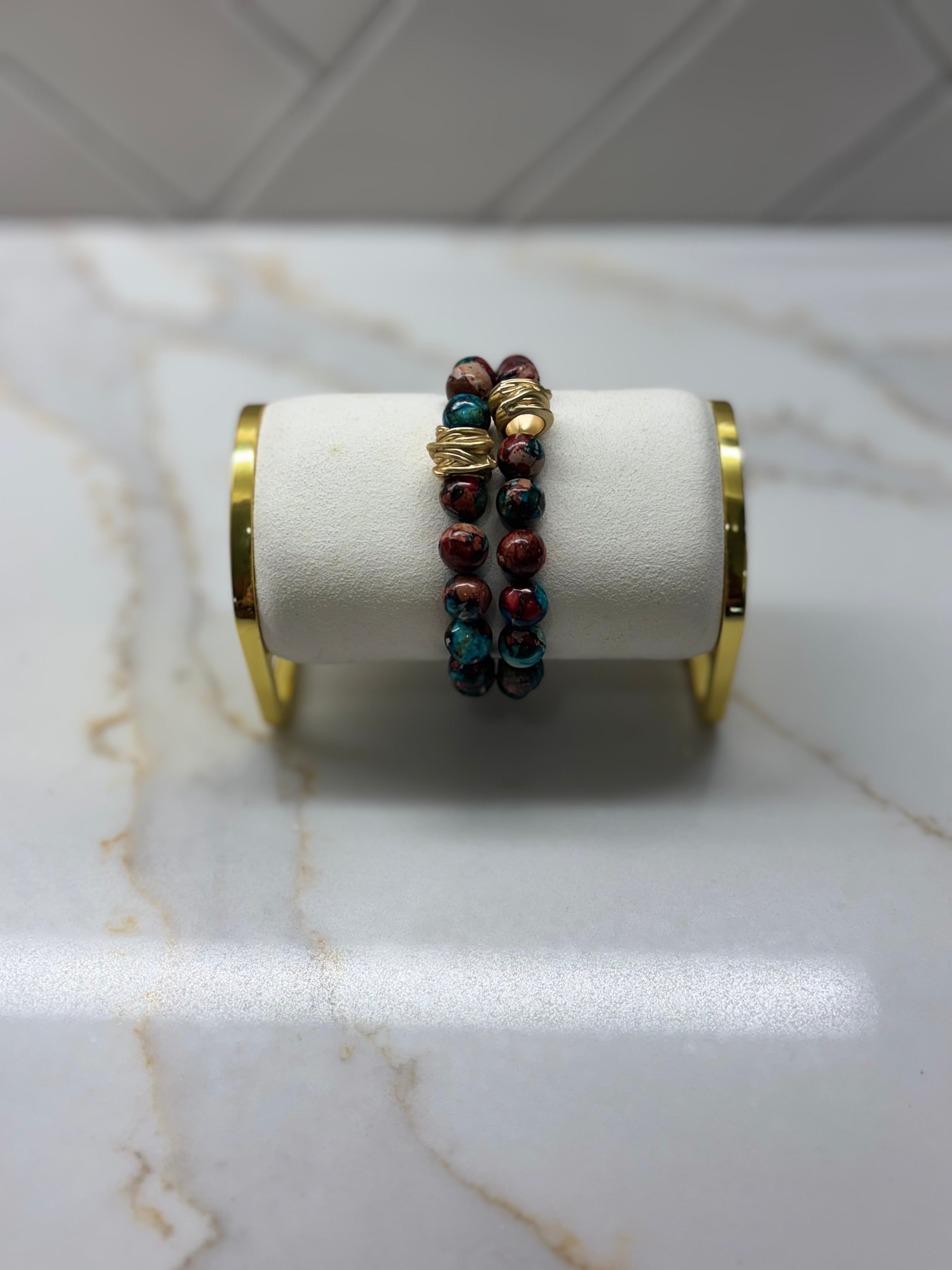 10 mm Gold Lava Stretch Bangle