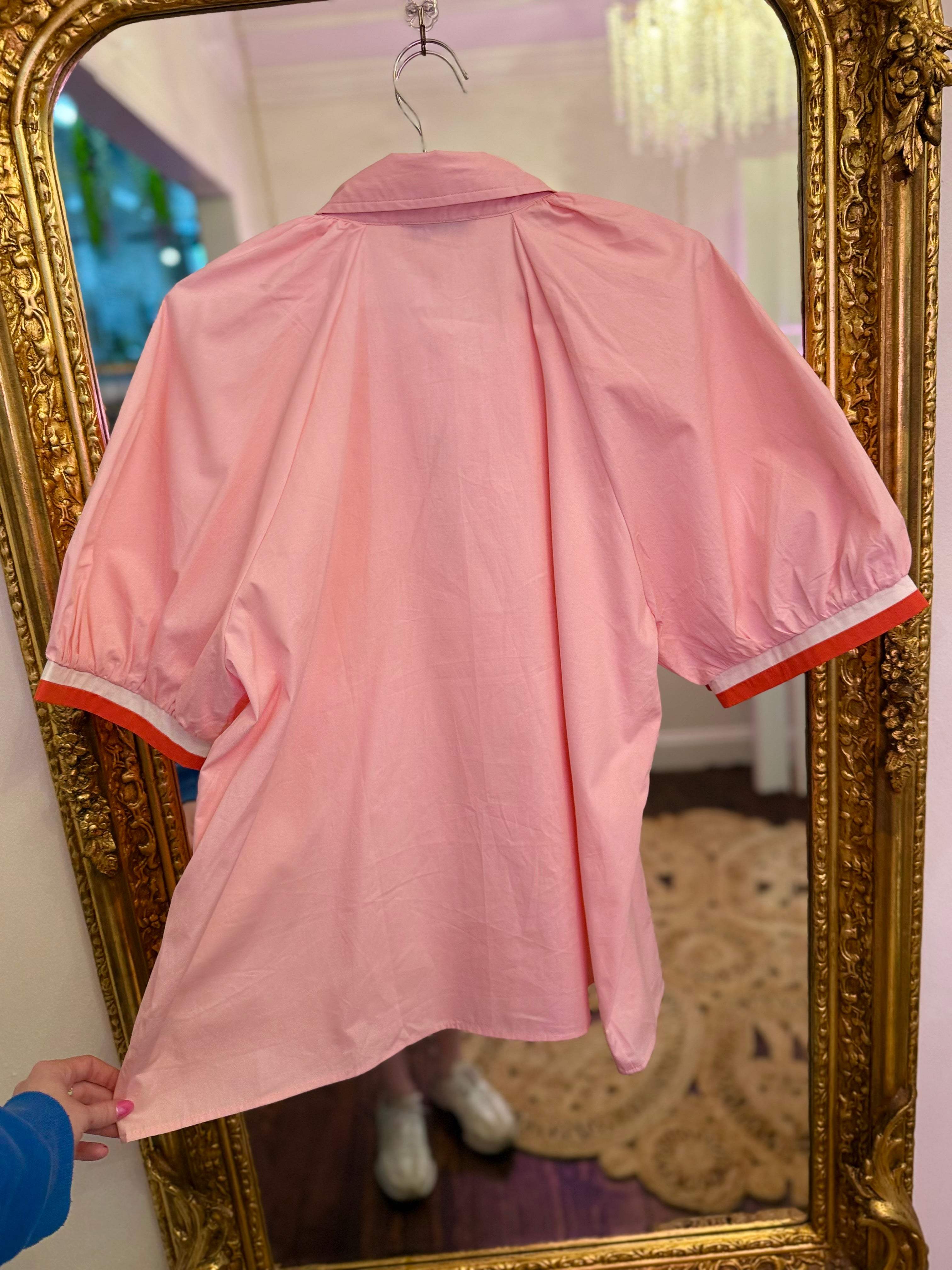 PLUS SIZE | Ressa Striped Button Down Blouse