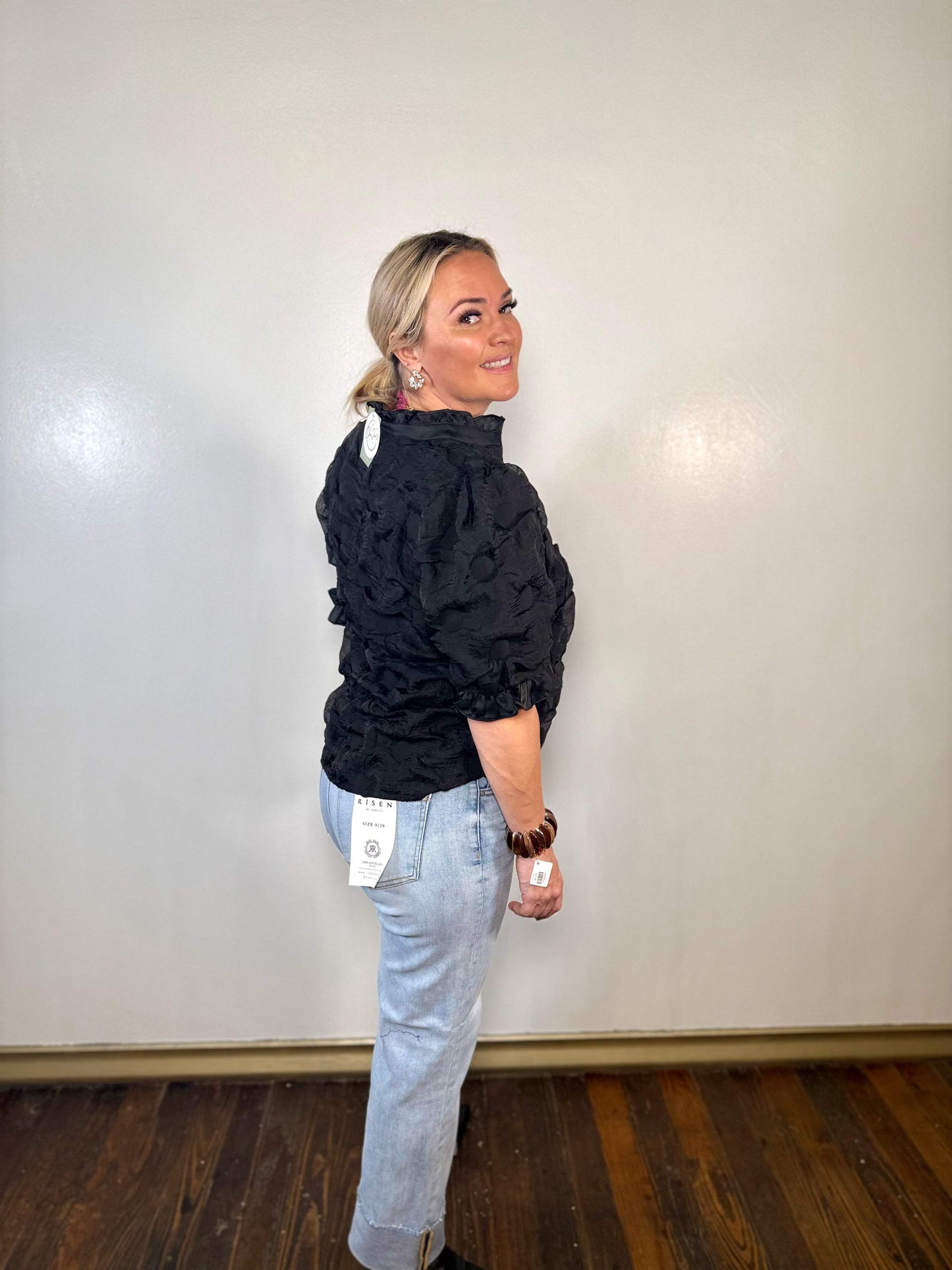 High Rise Straight Cuffed Relaxed Jeans | Risen Jeans | PLUS SIZE AVAILABLE