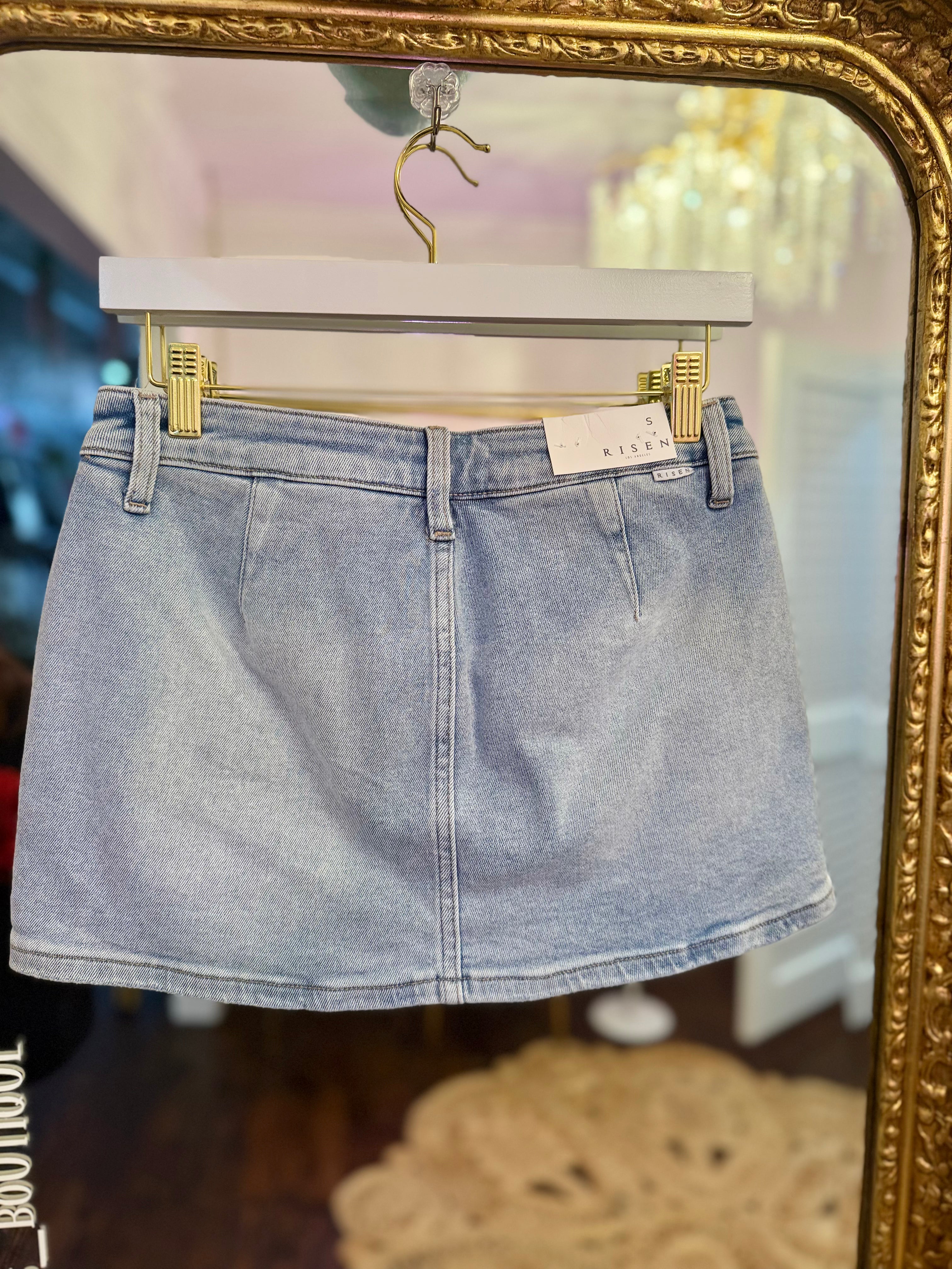 Low Rise Denim Skort | Risen Jeans