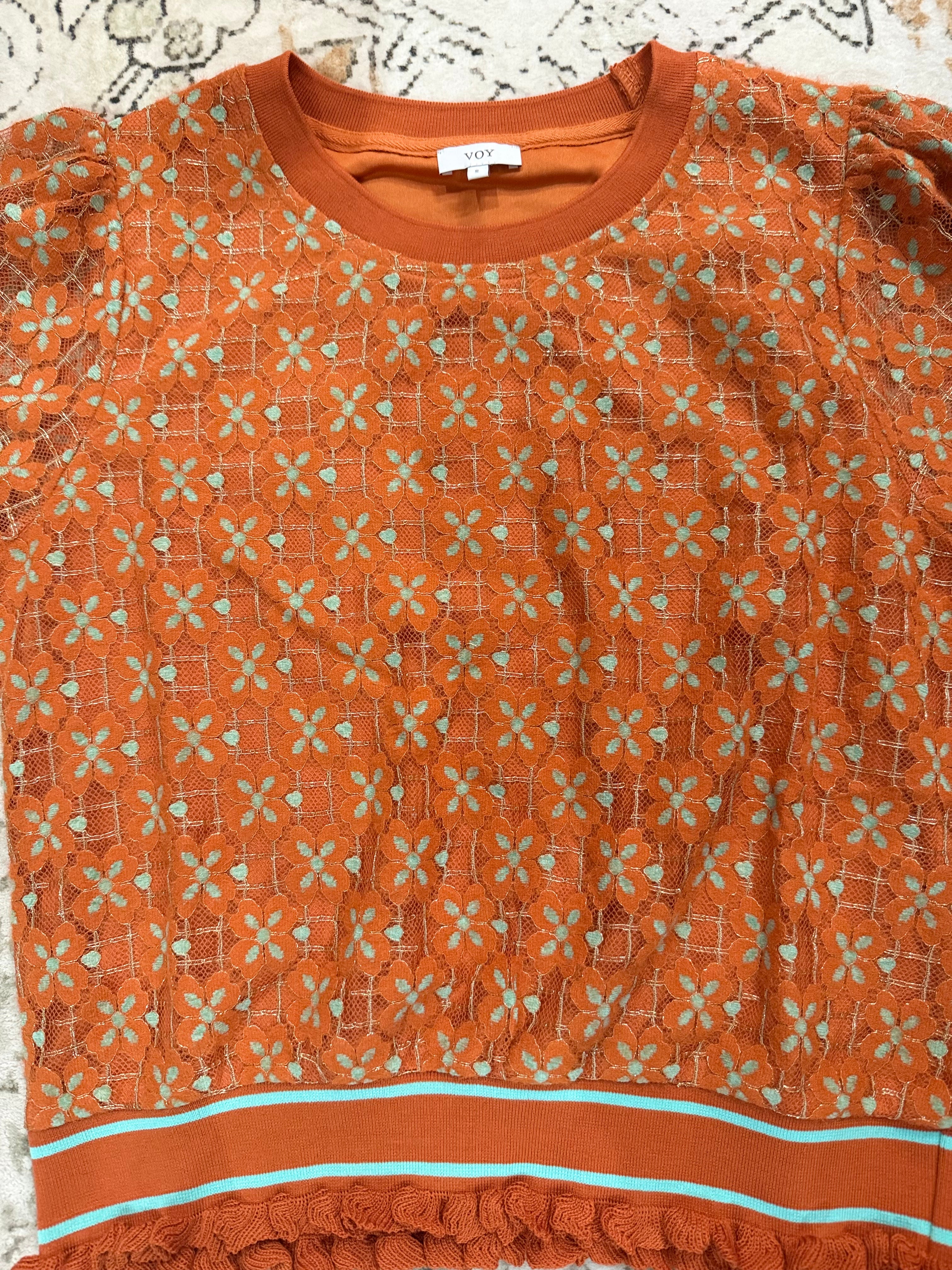 Rustic Lace Detailed Rib Top