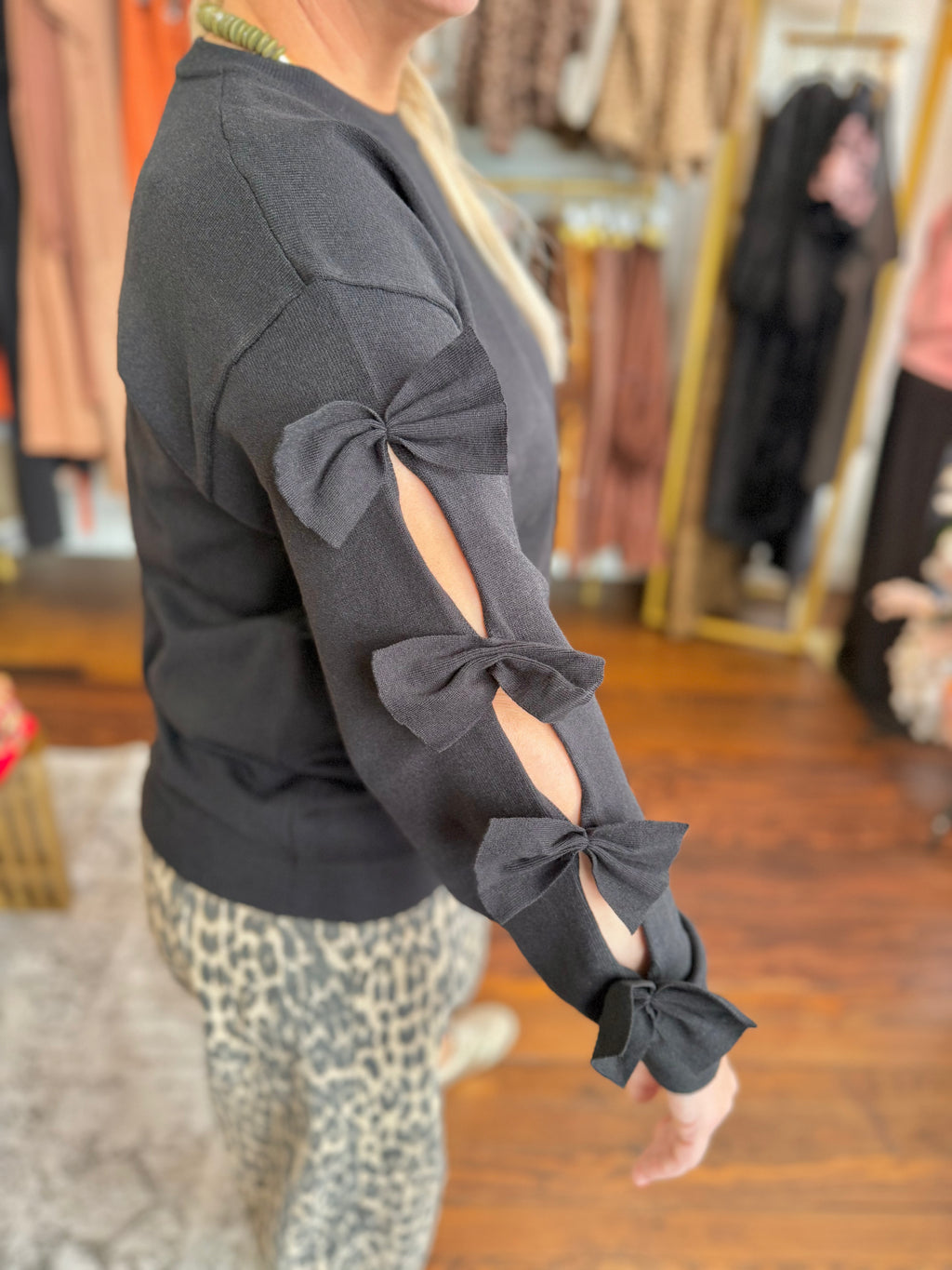 Donna Long-Sleeve Bow Sweater