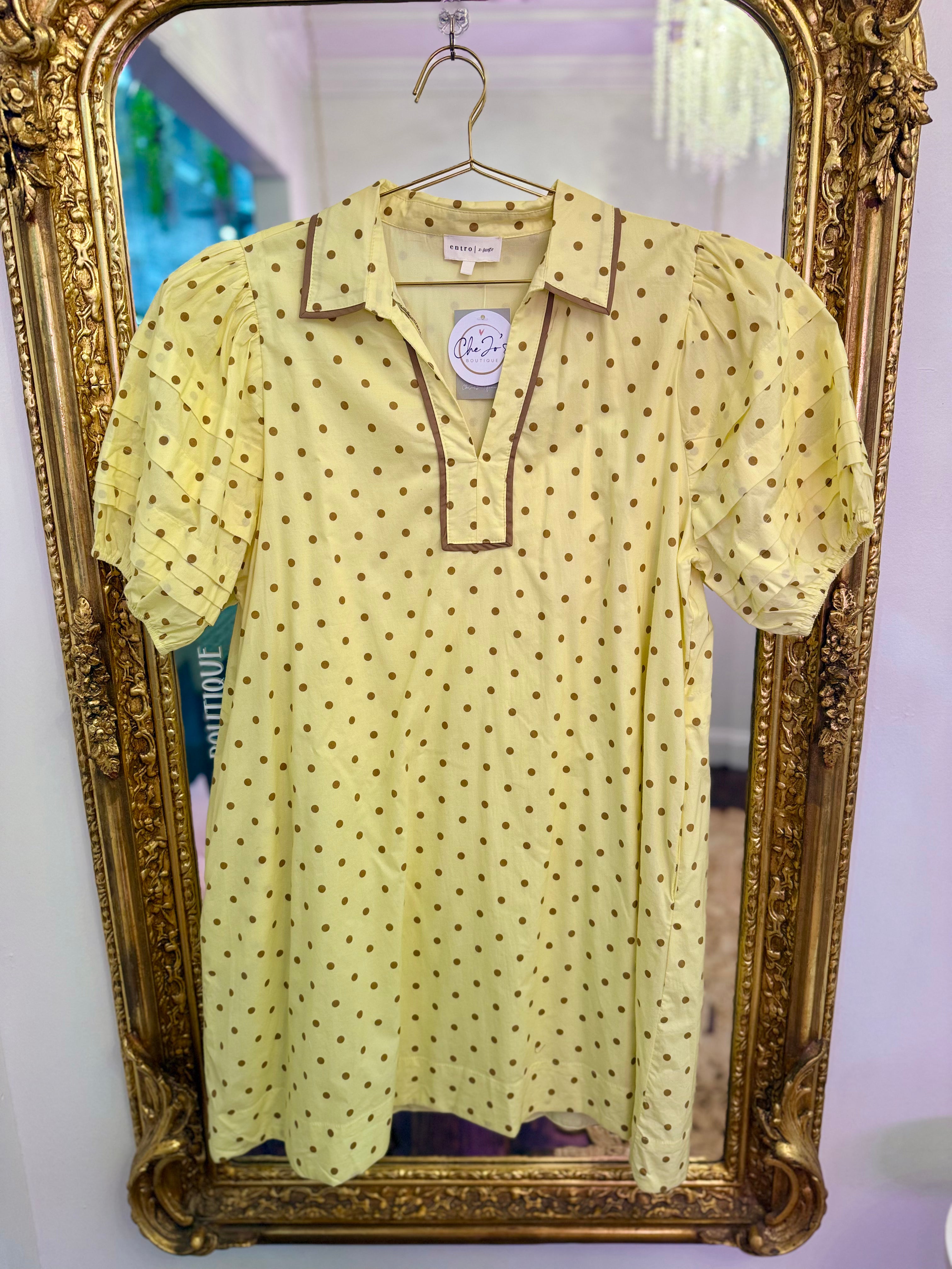 PLUS SIZE | Polka Dot Puff Short Dress