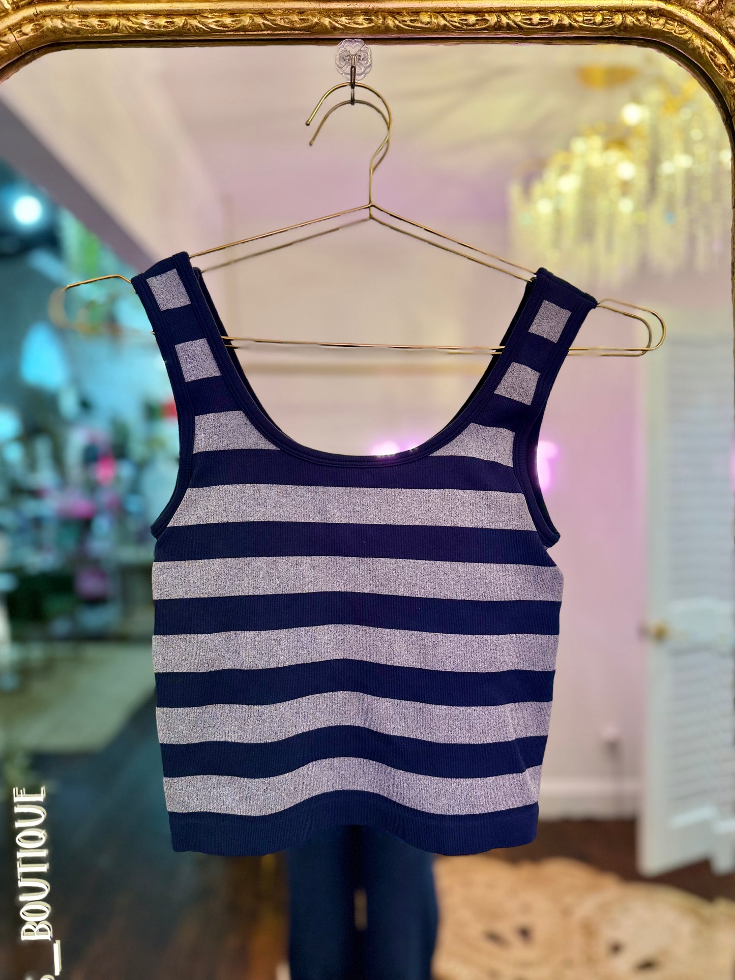Striped Seamless Padded Tank Top