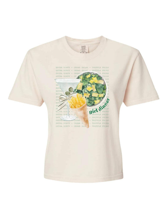 Girl Dinner Cropped Graphic Tee | PLUS SIZE AVAILABLE
