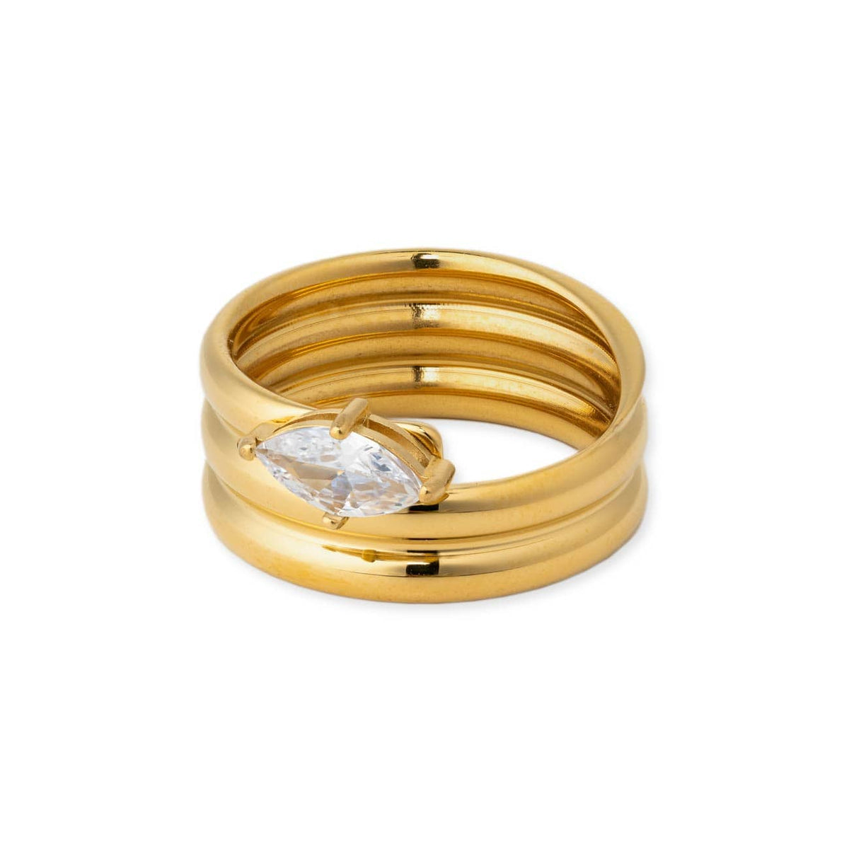 Siena Stacked Waterproof Marquise Ring