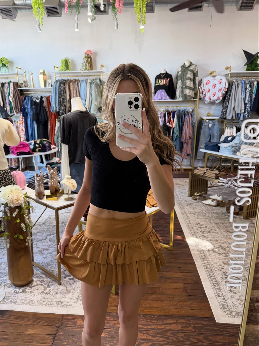 Hearthside Woven Tiered Ruffle Skort