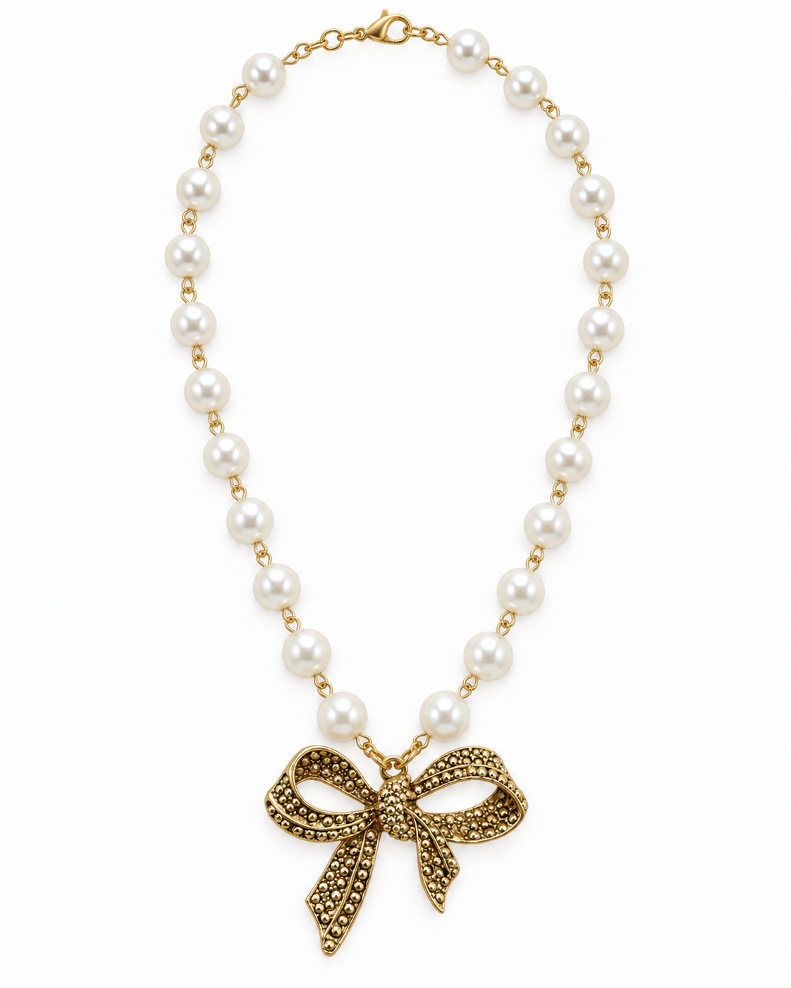 Audrey Classic Gold Pearl Necklace