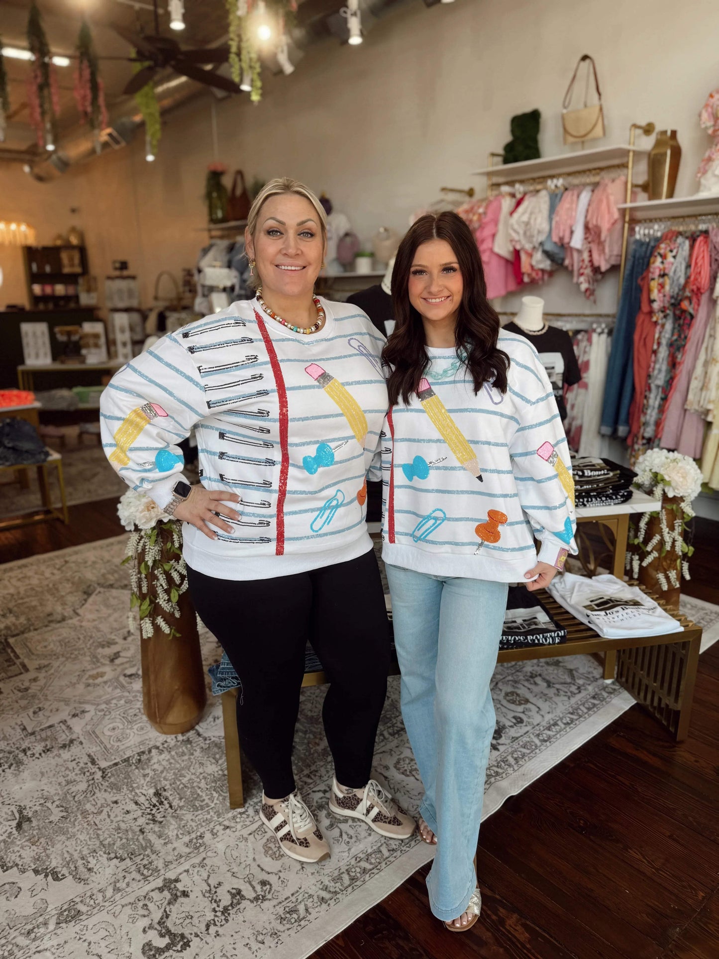 White Notebook Paper & School Supplies Sweatshirt