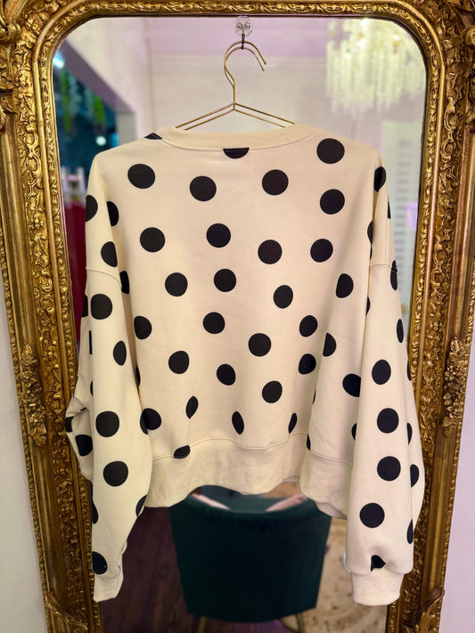 CJ Polka Dot Crop Sweatshirt | PLUS SIZE AVAILABLE