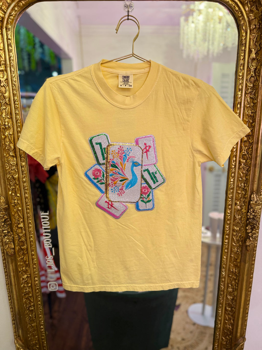 Mahjong Peacock Tiles Sequin Tee | PLUS SIZE AVAILABLE