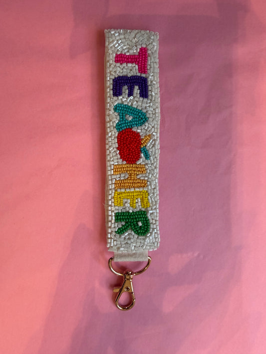 Beaded Teacher Keychain