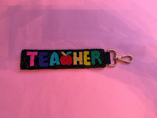 Beaded Teacher Keychain