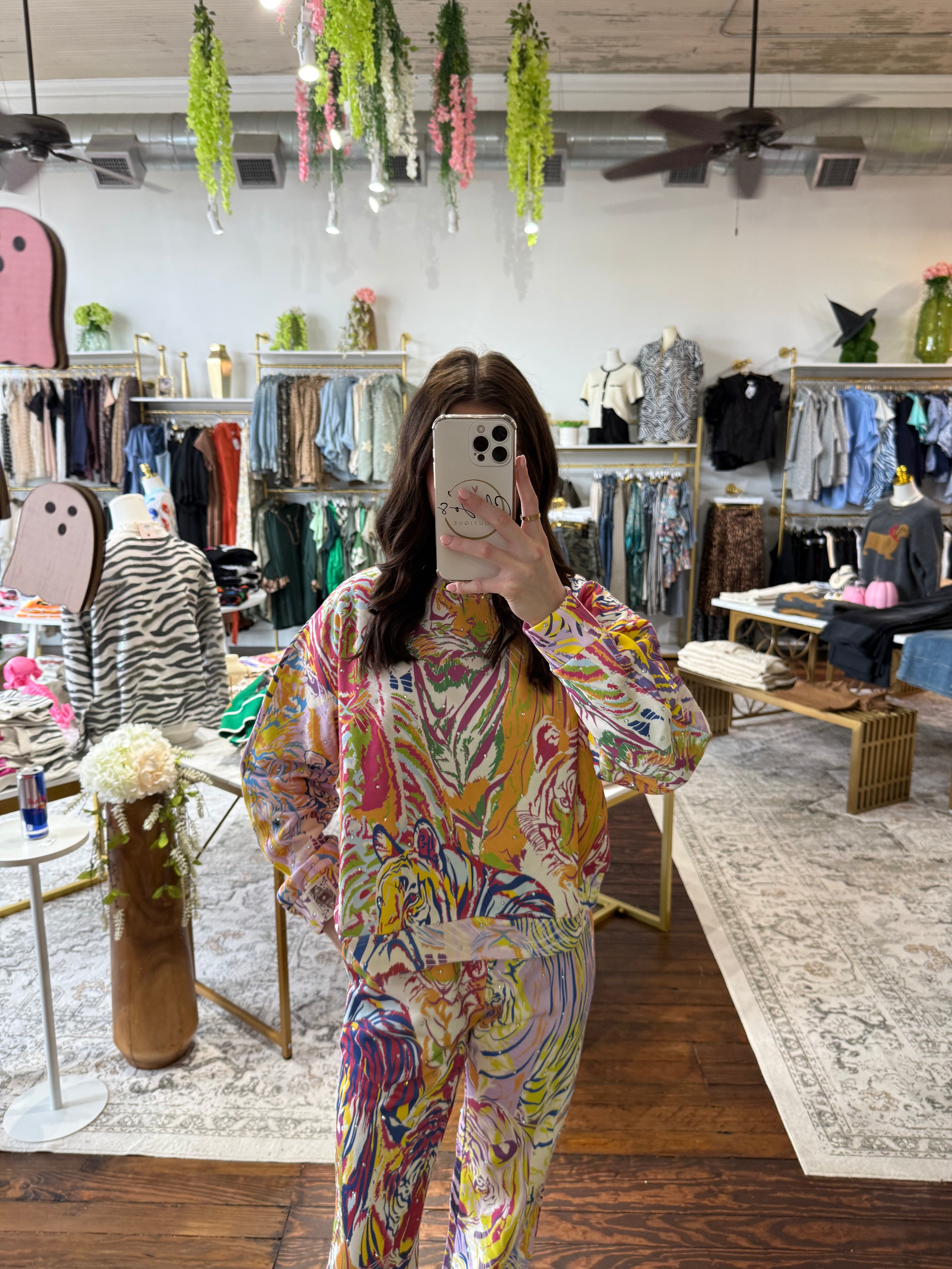 Rainbow Abstract Tiger Sweatshirt | Queen of Sparkles