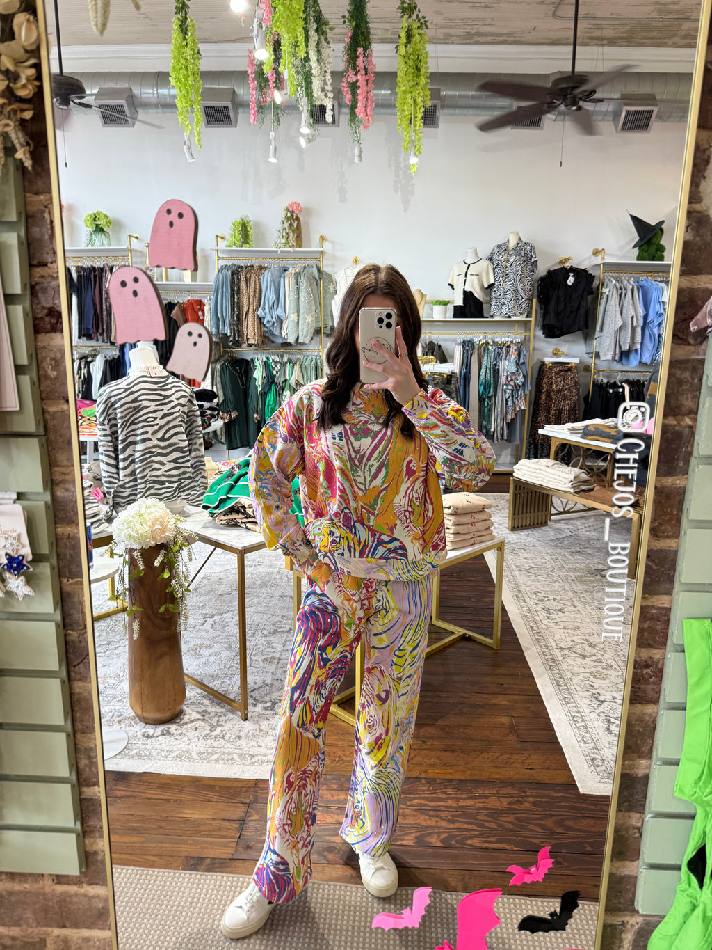 Rainbow Multi Abstract Tiger Sweatpant | Queen of Sparkles